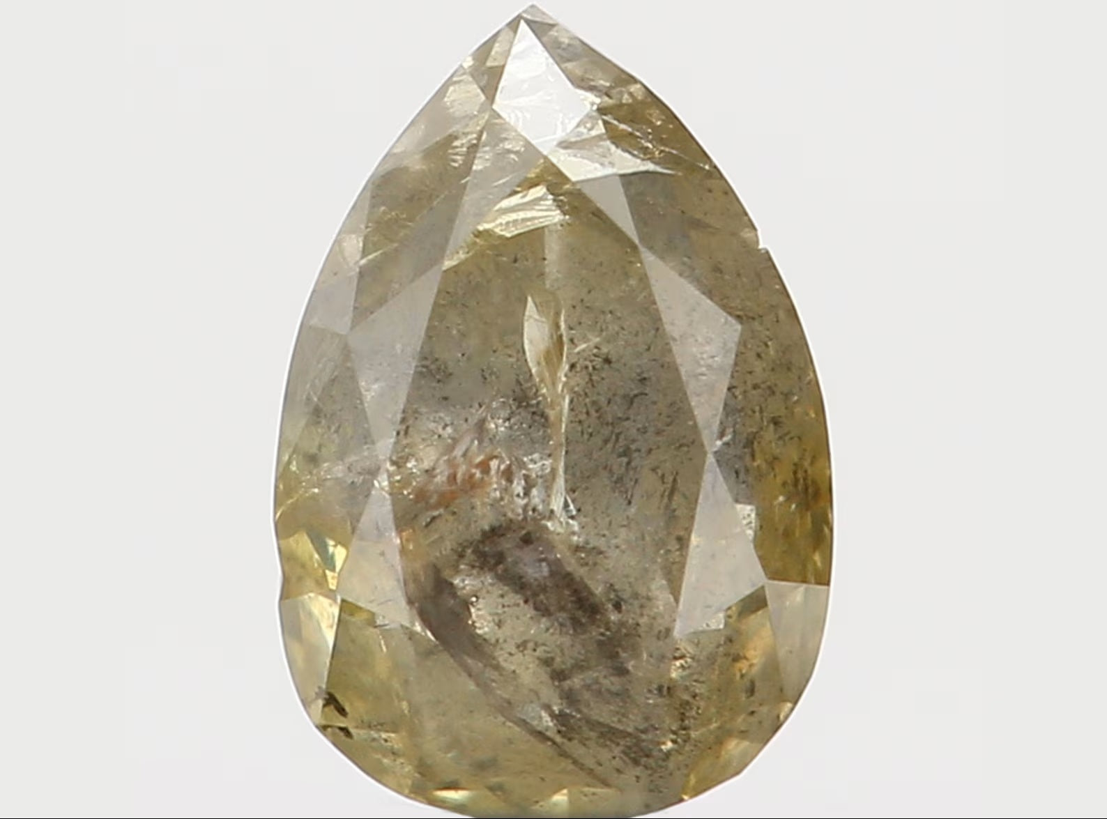 0.25 Ct Natural Loose Diamond Pear Green Color I1 Clarity 4.57 MM N7647