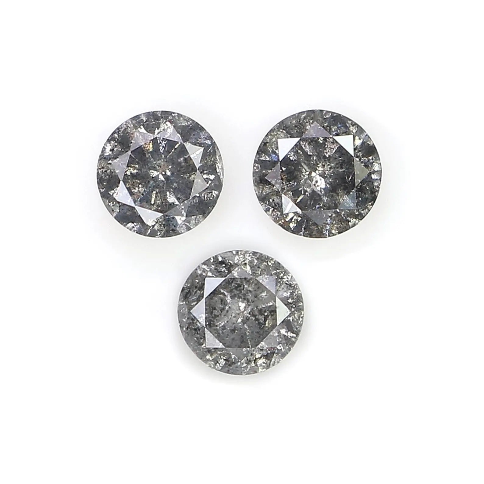 0.57 Ct Natural Loose Round Shape Diamond Salt And Pepper Round Diamond 3.60 MM Natural Black Grey Color Round Brilliant Cut Diamond NQ1476