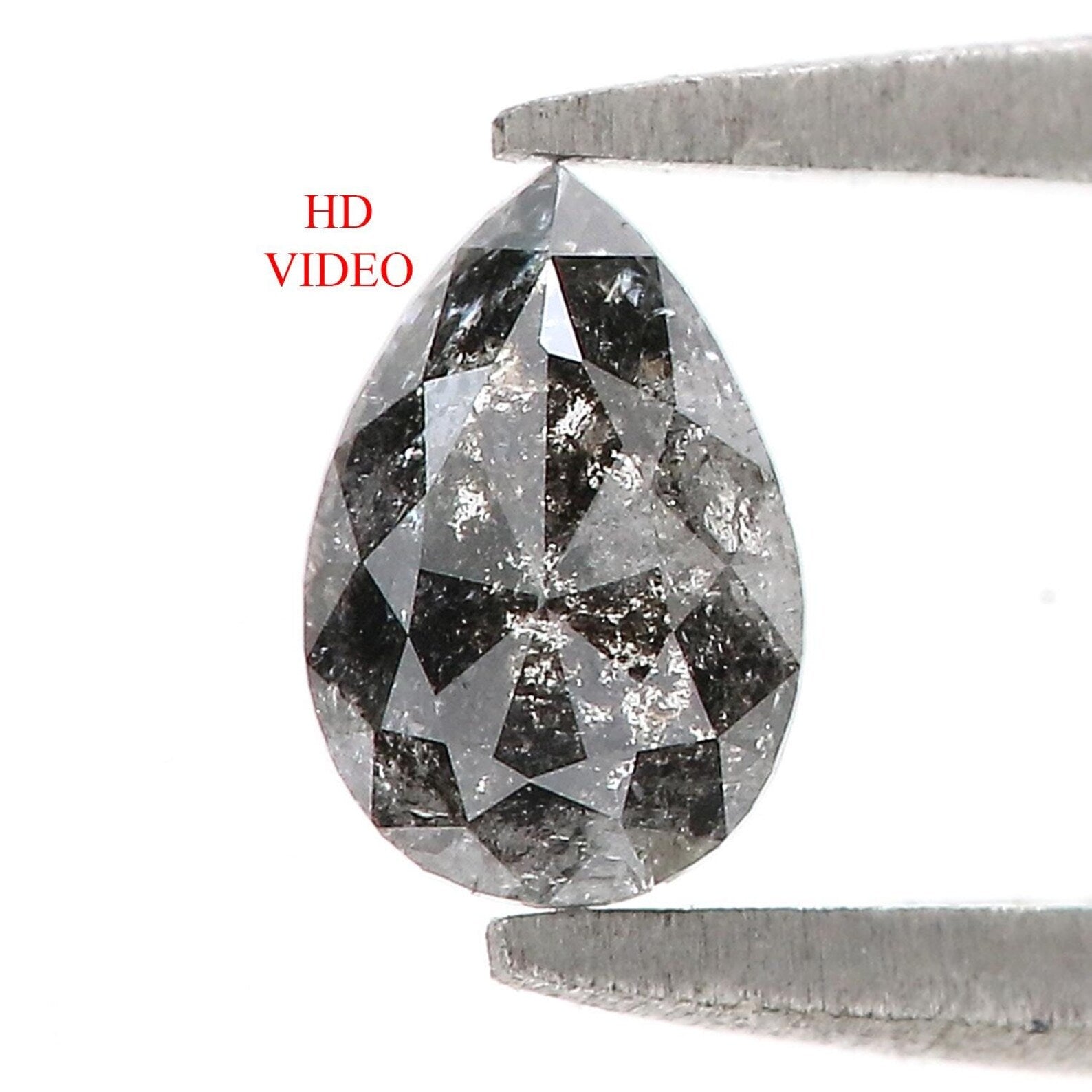 0.48 CT Natural Loose Pear Shape Diamond Black Color Pear Cut Diamond 6.30 MM Natural Loose Diamond Black Color Pear Rose Cut Diamond QN904