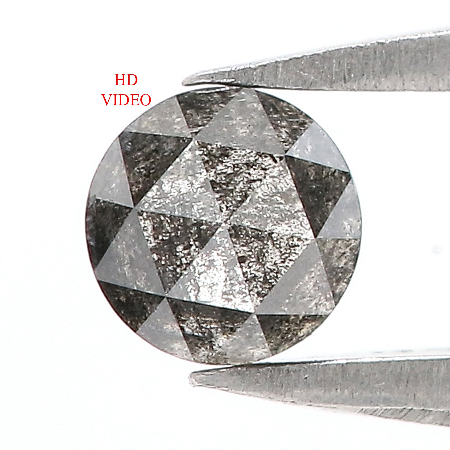 0.40 Ct Natural Loose Round Rose Cut Diamond Salt And Pepper Round Diamond 4.15 MM Natural Diamond Black Grey Color Rose Cut Diamond KQ2726