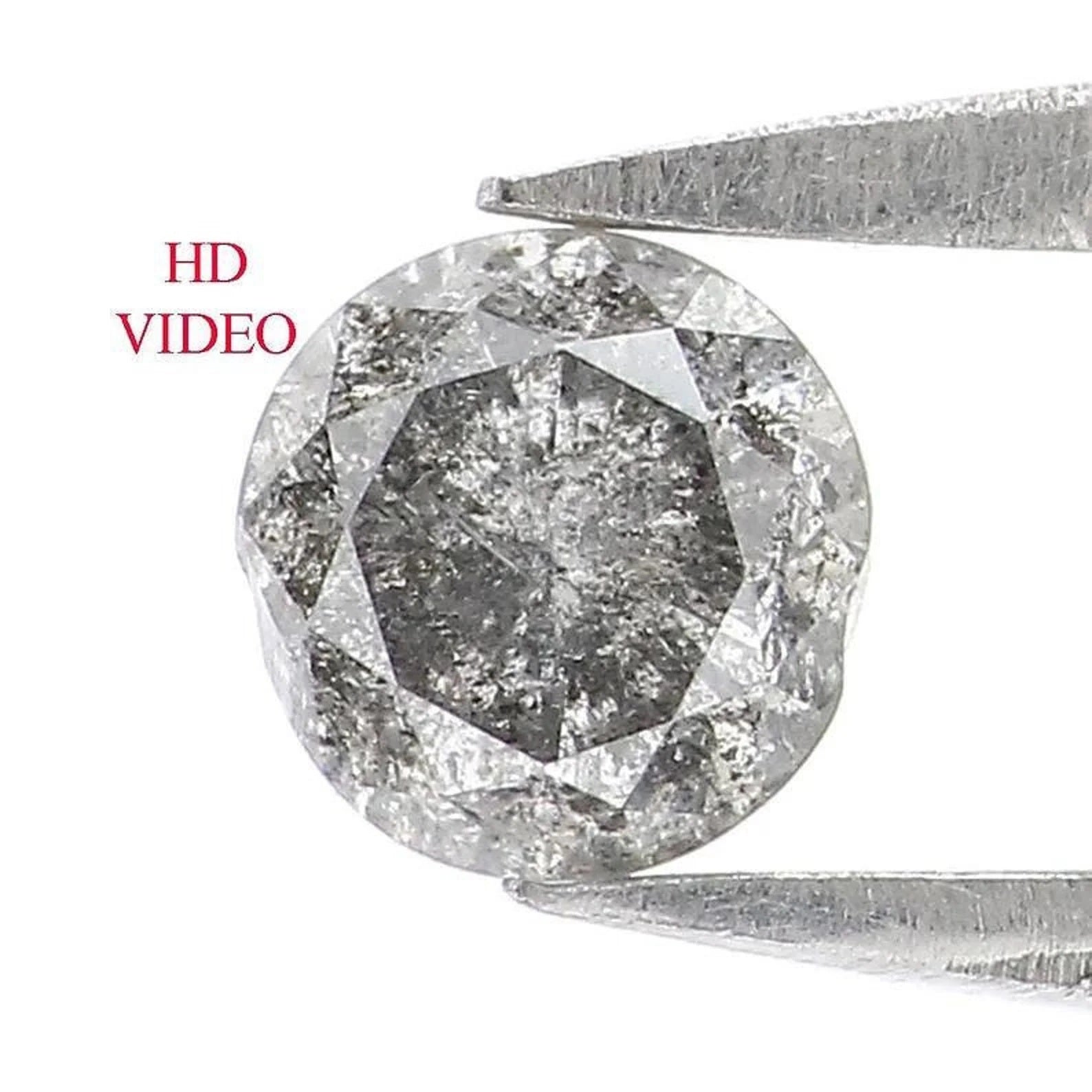 0.38 CT Natural Loose Round Shape Diamond Salt And Pepper Round Diamond 4.40 MM Natural Black Grey Color Round Brilliant Cut Diamond NQ2324