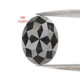 Natural Loose Oval Diamond, Salt And Pepper Oval Diamond, Natural Loose Diamond, Oval Rose Cut Diamond, 1.49 CT Oval Shape Diamond KDL2889