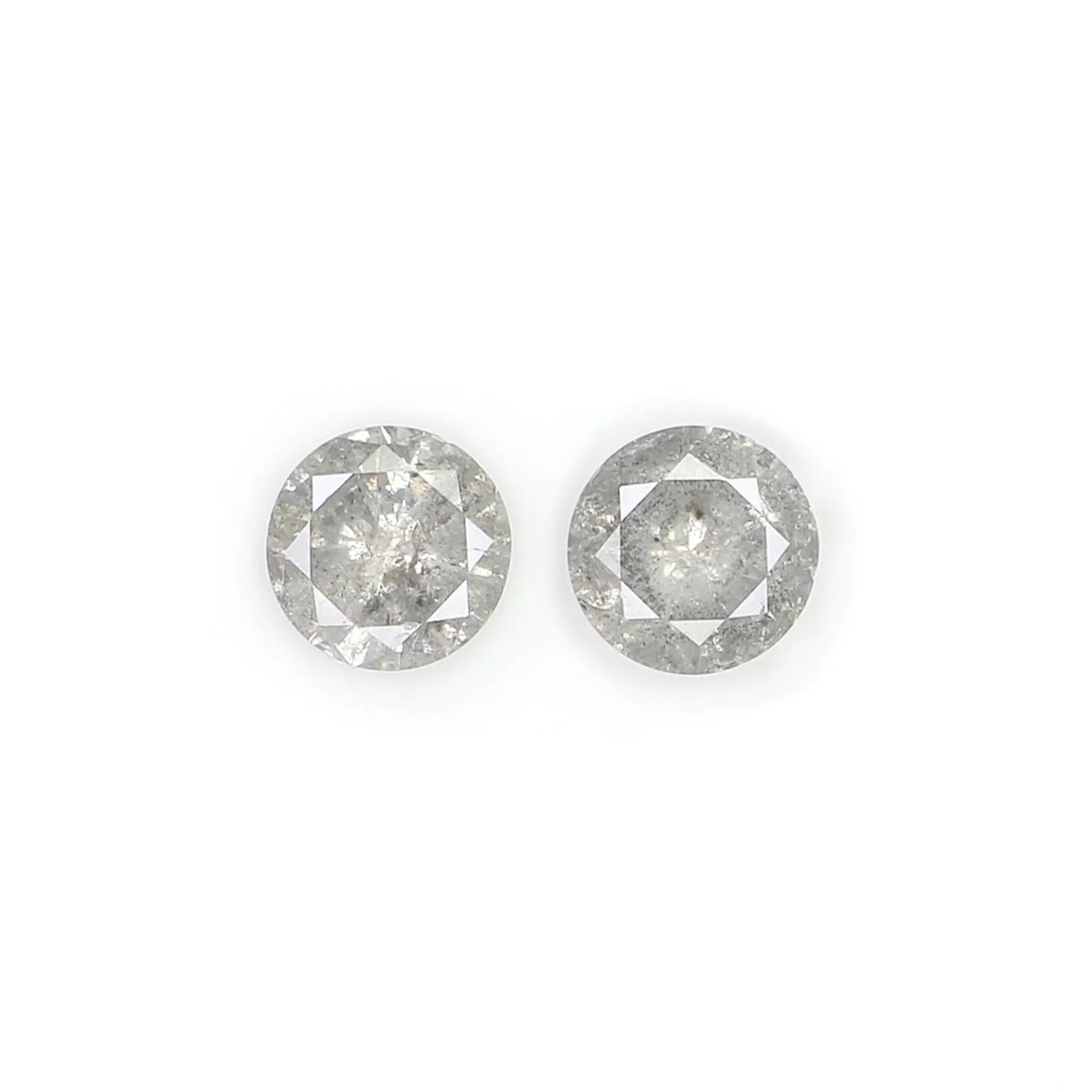 0.40 CT Natural Loose Round Shape Pair Diamond Salt And Pepper Round Diamond 3.65 MM Natural Black Grey Round Brilliant Cut Diamond NQ2289