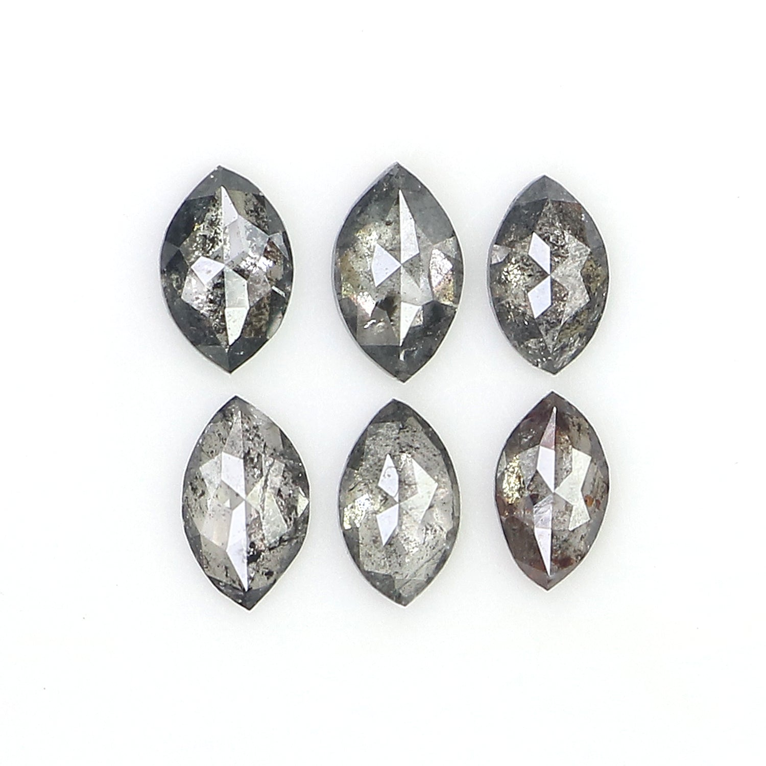 0.50 CT Natural Loose Marquise Shape Diamond Salt And Pepper Marquise Cut Diamond 4.10 MM Black Grey Color Marquise Rose Cut Diamond LQ2813