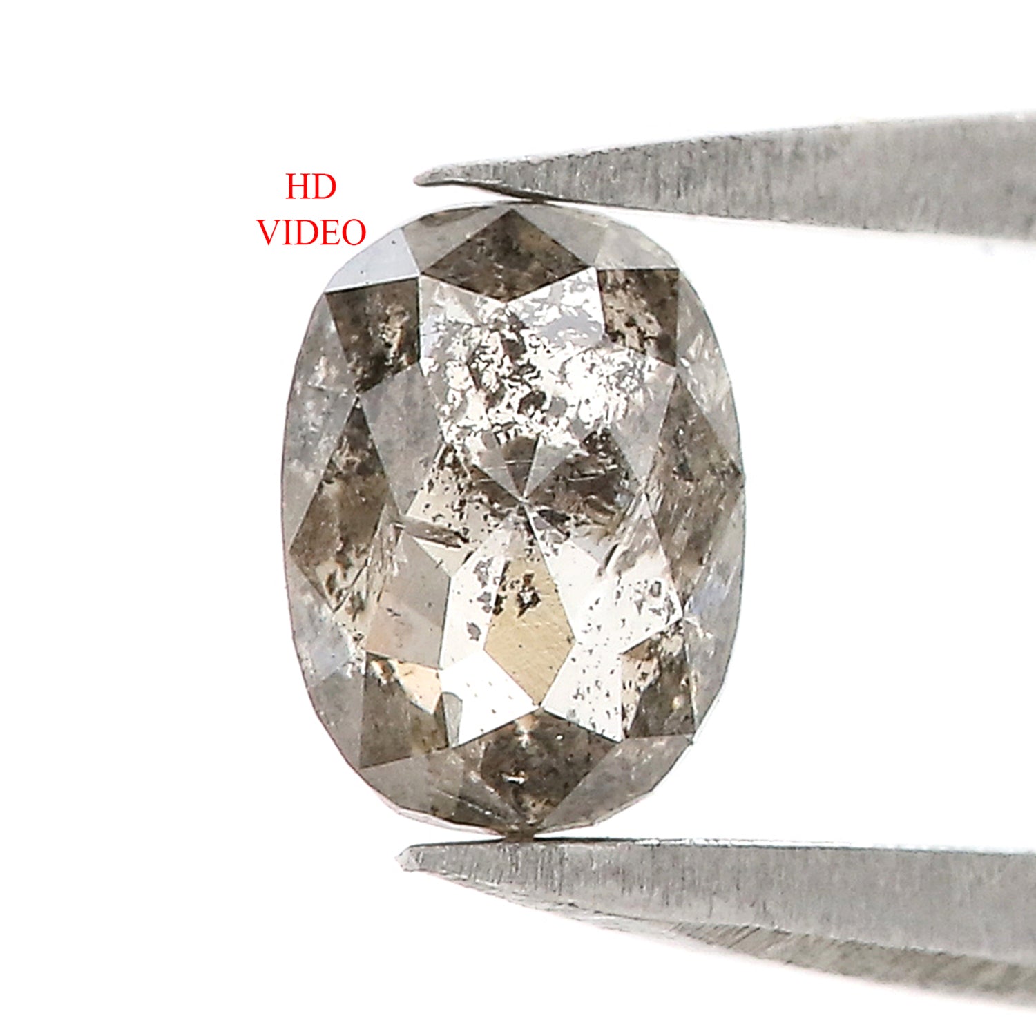 0.50 Ct Natural Loose Oval Shape Diamond Salt And Pepper Oval Diamond 5.60 MM Natural Diamond Black Grey Color Oval Rose Cut Diamond LQ3050