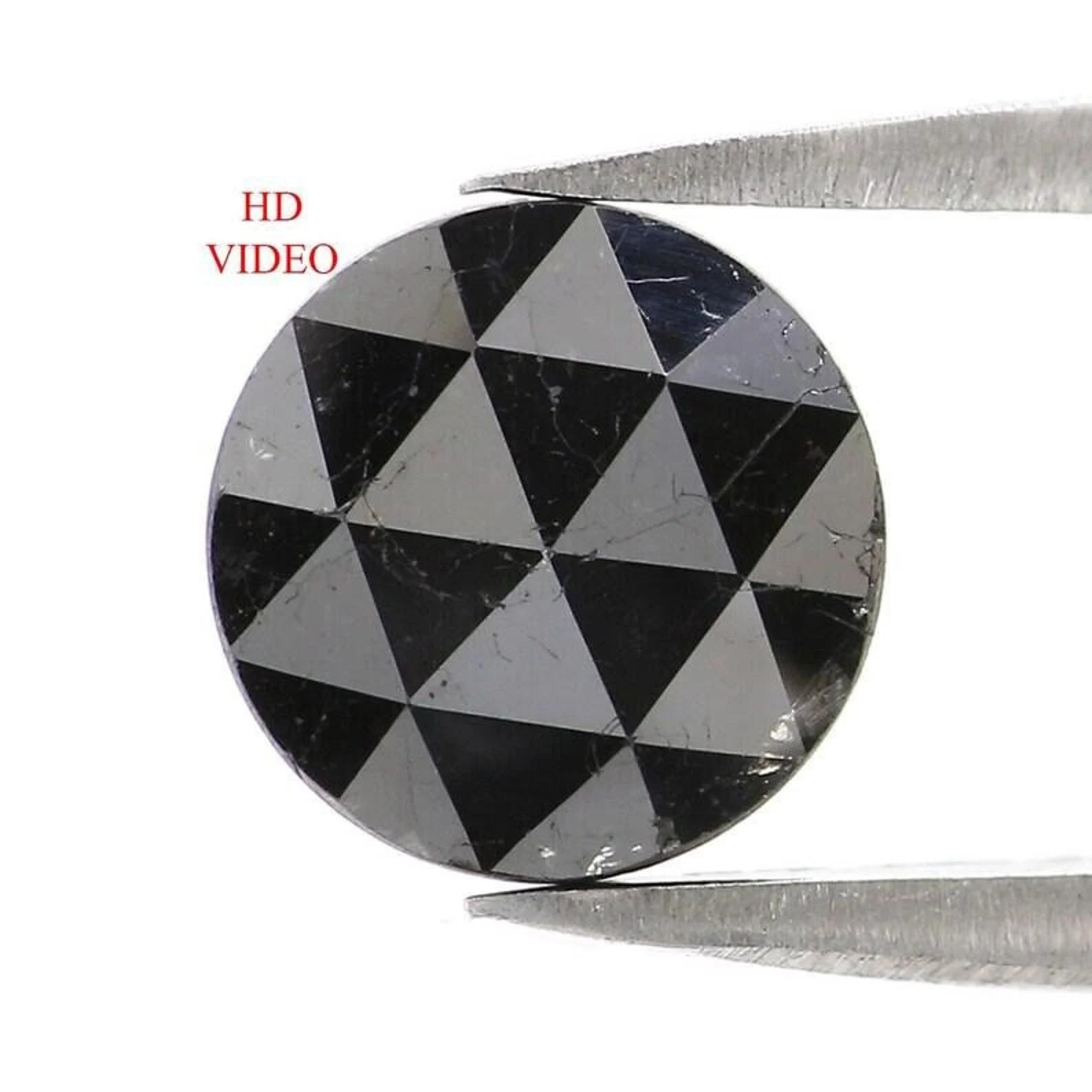 1.56 Ct Natural Loose Round Shape Diamond Black Color Round Cut Diamond 7.35 MM Natural Diamond Black Color Round Rose Cut Diamond NQ1680
