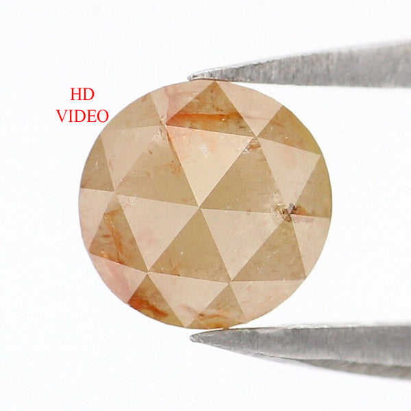 Natural Loose Rose Cut Yellow Grey Diamond Color 0.89 CT 5.75 MM Round Rose Cut Shape Diamond L8867