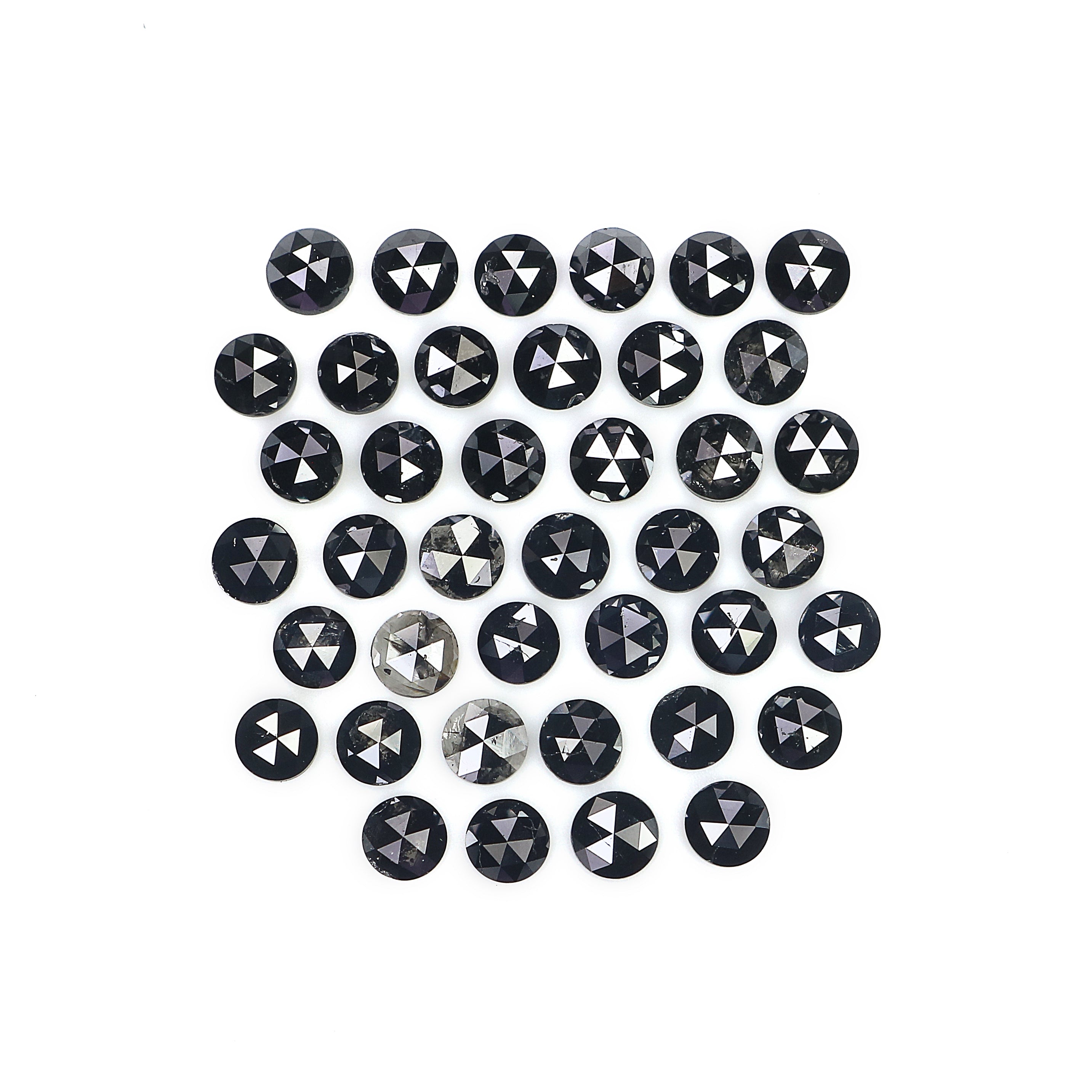 4.36 CT Natural Loose Round Rose Cut Diamond Black Color Round Shape Diamond 2.90 MM Natural Loose Black Color Round Rose Cut Diamond LQ1766