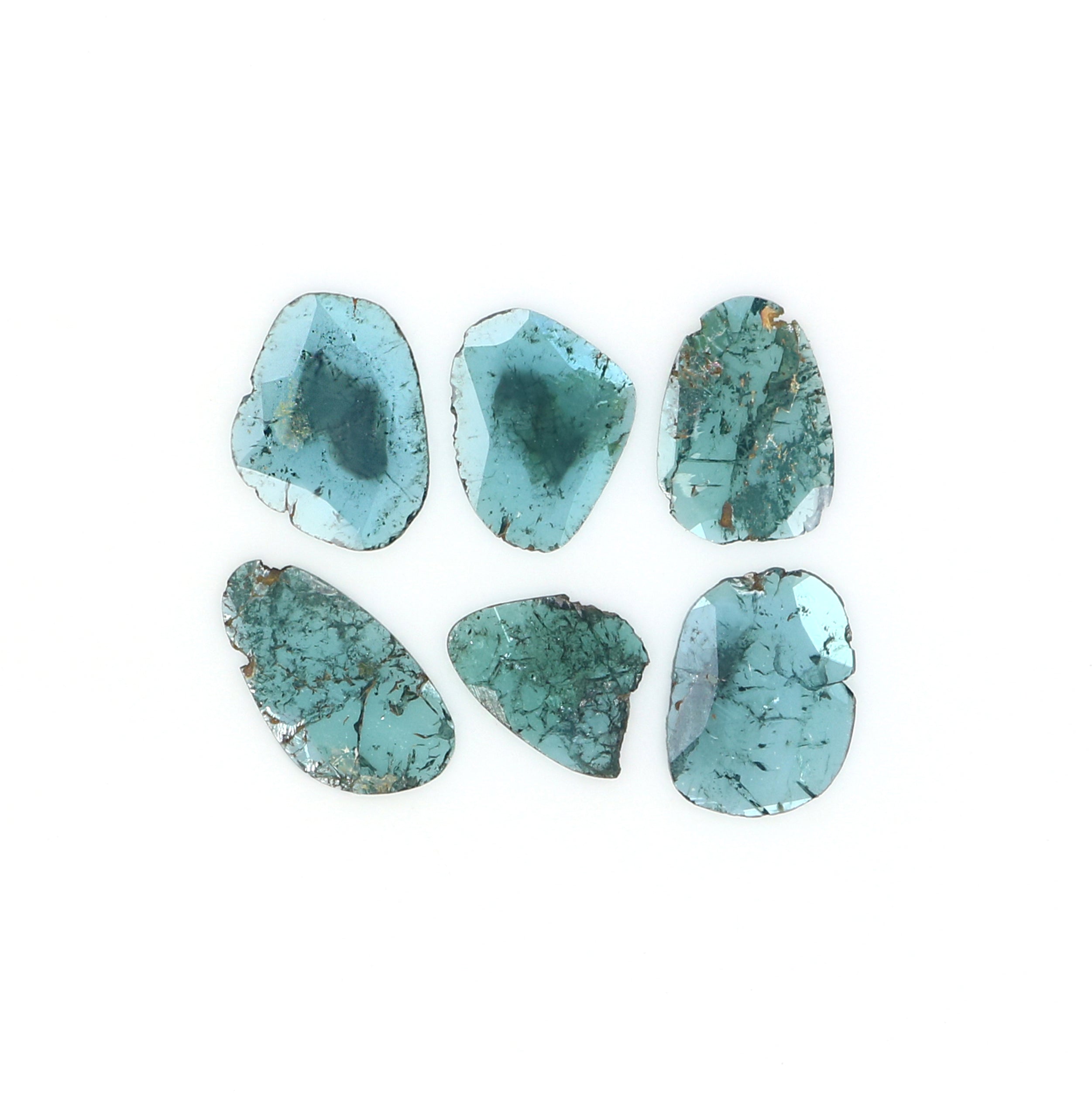 1.36 CT Natural Loose Slice Shape Diamond Blue Color Slice Cut Diamond 8.10 MM Natural Loose Blue Color Slice Irregular Cut Diamond KQ2685