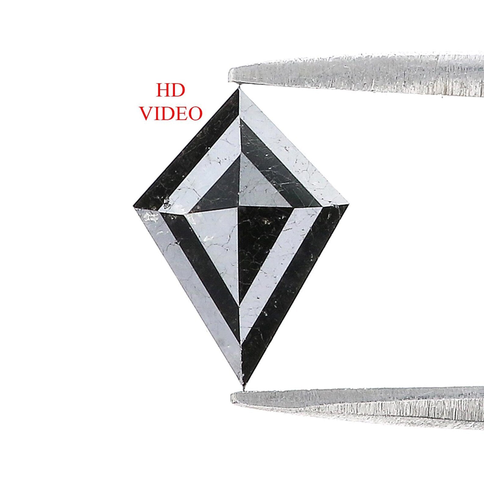 1.09 CT Natural Loose Kite Shape Diamond Black Color Kite Cut Diamond 10.55 MM Natural Black Color Diamond Kite Rose Cut Diamond N2591