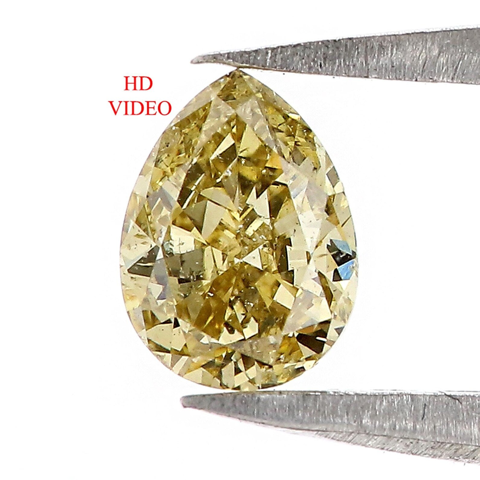 0.53 Ct Natural Loose Pear Shape Diamond Yellow Color Pear Cut Diamond 6.00 MM Natural Loose Yellow Color Pear Brilliant Cut Diamond QN6985