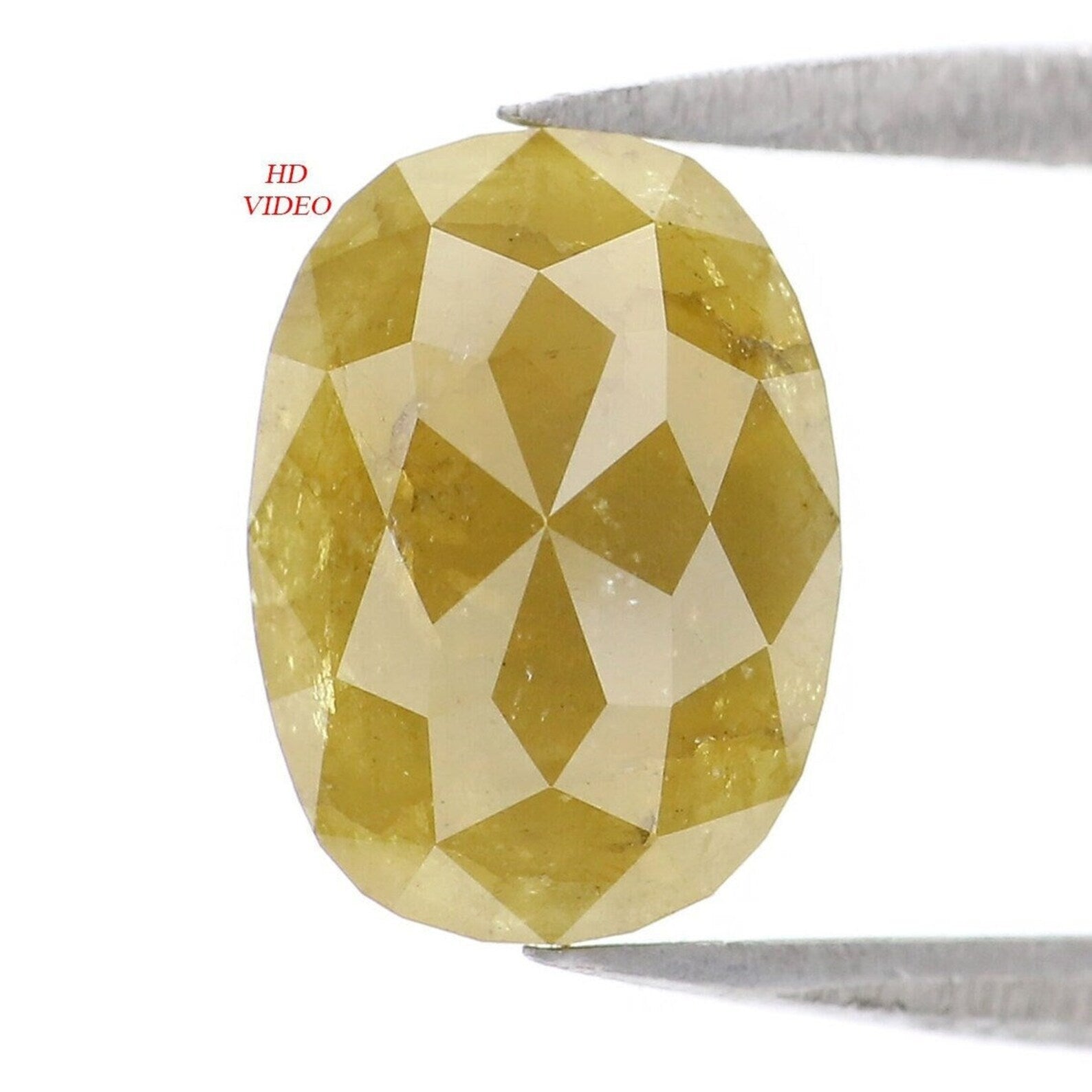 1.96 CT Natural Loose Oval Shape Diamond Yellow Green Color Oval Cut Diamond 9.30 MM Natural Loose Diamond Oval Rose Cut Diamond NQ9841