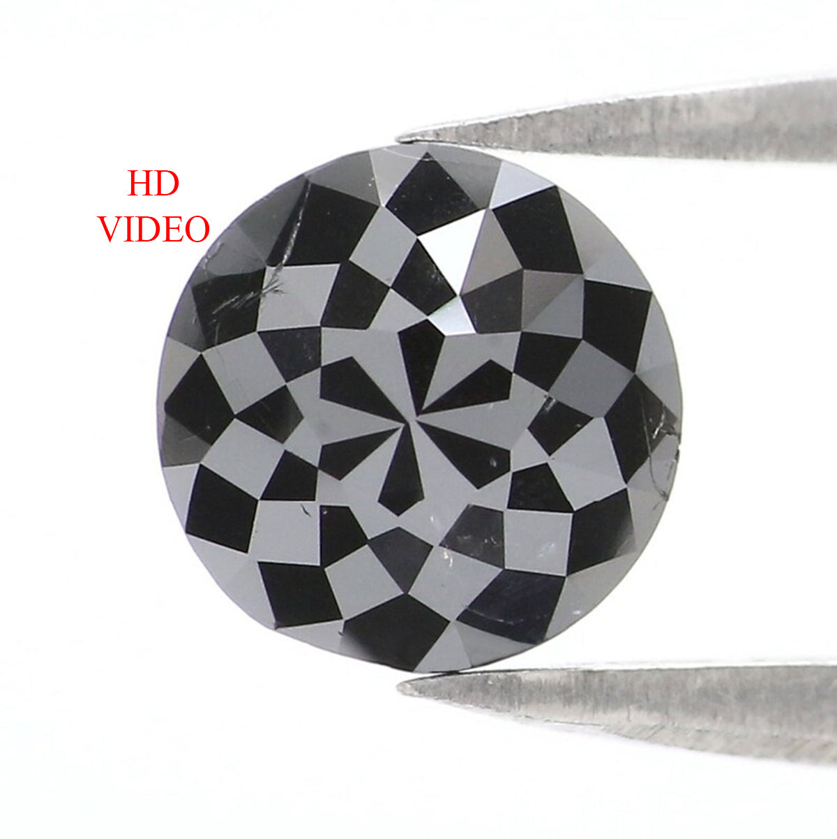 1.26 CT Natural Loose Round Rose Cut Diamond Black Color Round Shape Diamond 6.60 MM Natural Loose Black Color Round Rose Cut Diamond KQ1843