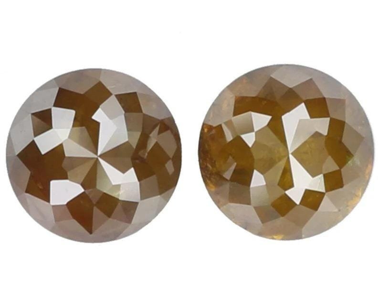 0.93 CT Natural Loose Round Shape Pair Diamond Brown Color Round Diamond 4.30 MM Natural Diamond Brown Color Round Rose Cut Diamond NQ6991