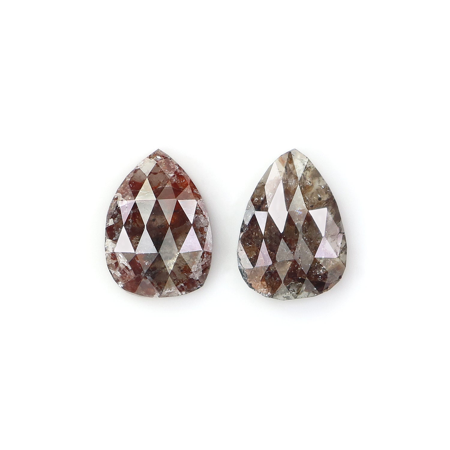 2.20 CT Natural Loose Pear Cut Pair Diamond Brown Color Pear Shape Diamond 8.80 MM Natural Loose Brown Color Pear Rose Cut Diamond N8217