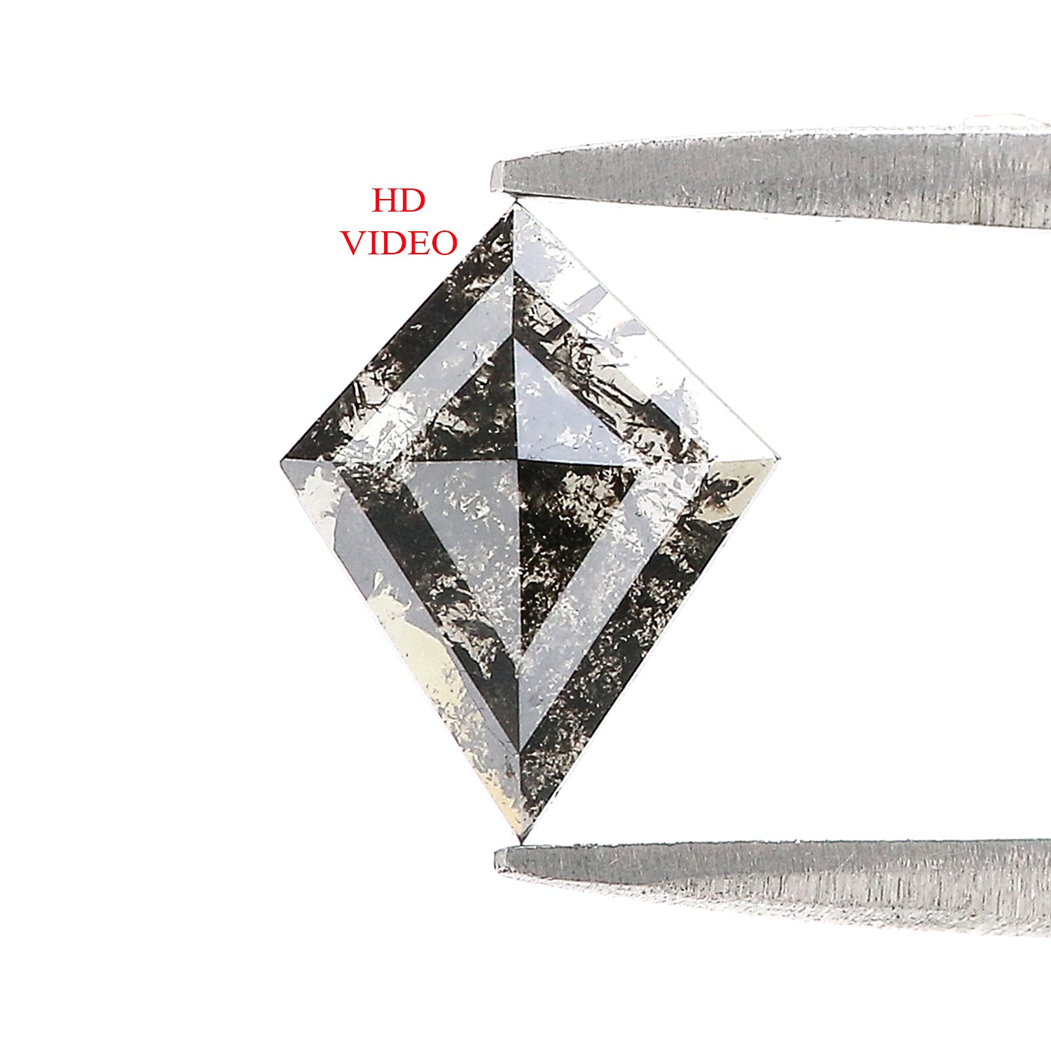0.62 CT Natural Loose Kite Shape Diamond Salt And Pepper Kite Diamond 9.80 MM Natural Black Grey Color Diamond Kite Rose Cut Diamond N2601