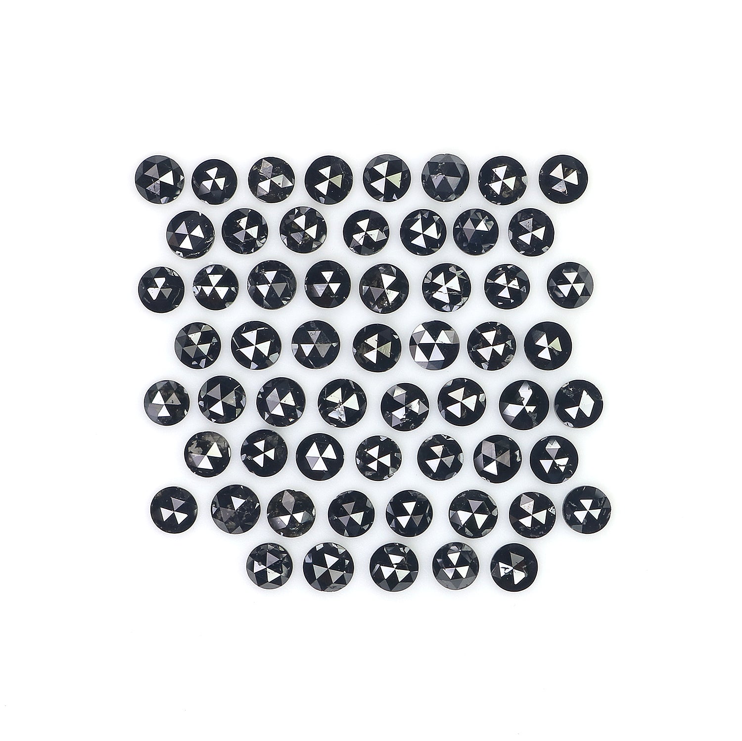 3.27 CT Natural Loose Round Rose Cut Diamond Black Color Round Shape Diamond 2.30 MM Natural Loose Black Color Round Rose Cut Diamond KQ2458