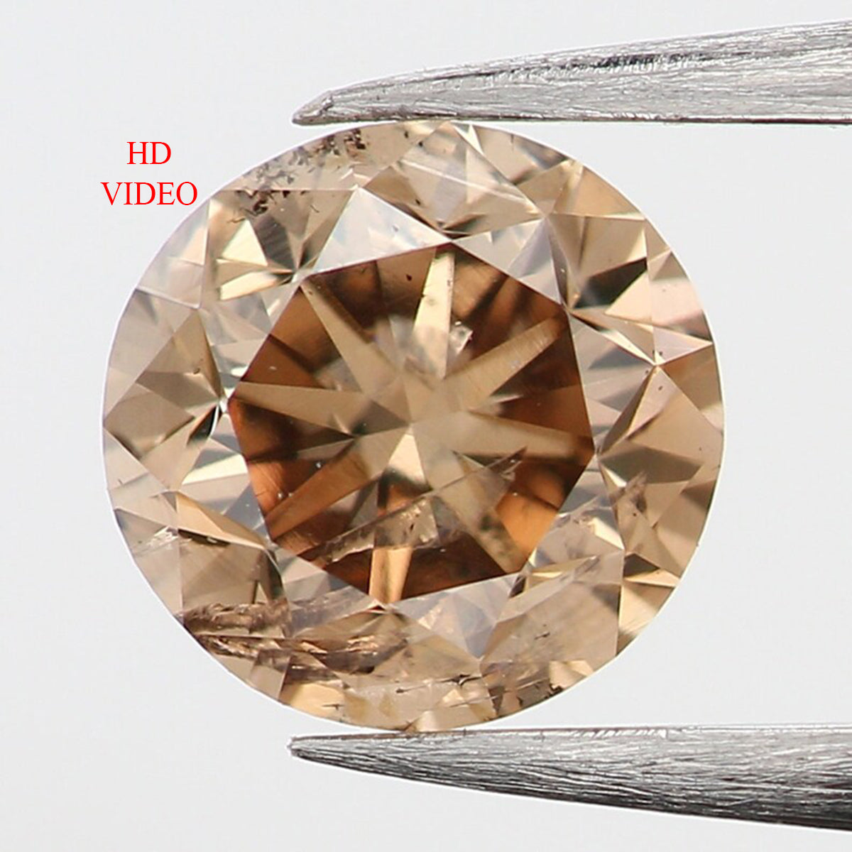 0.28 Ct Natural Loose Diamond, Orange Diamond, Round Diamond, Round Brilliant Cut Diamond, Sparkling Diamond, Rustic Diamond KR2294