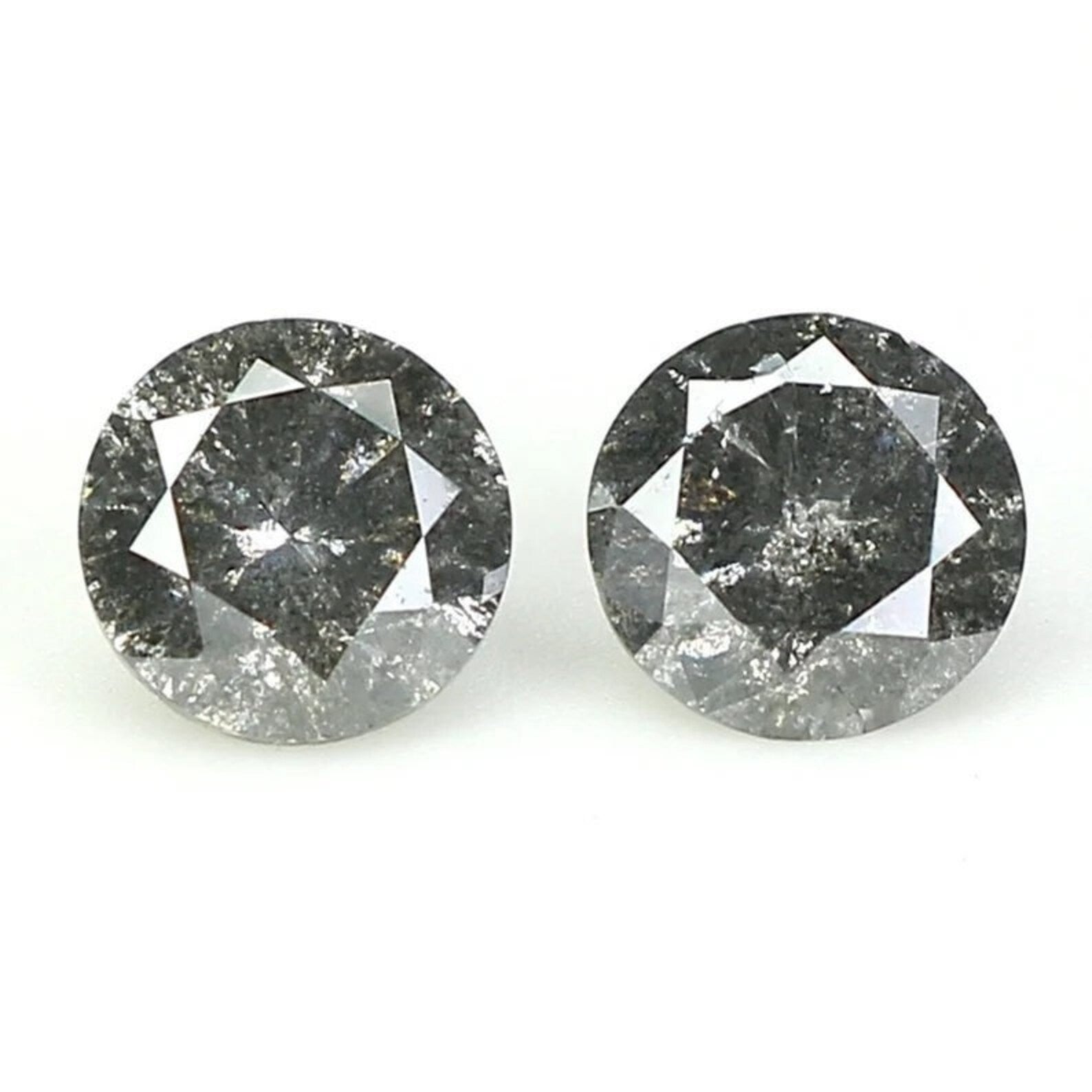 0.46 CT Natural Loose Round Shape Pair Diamond Salt And Pepper Round Diamond 3.80 MM Natural Black Gray Round Brilliant Cut Diamond NQ1479