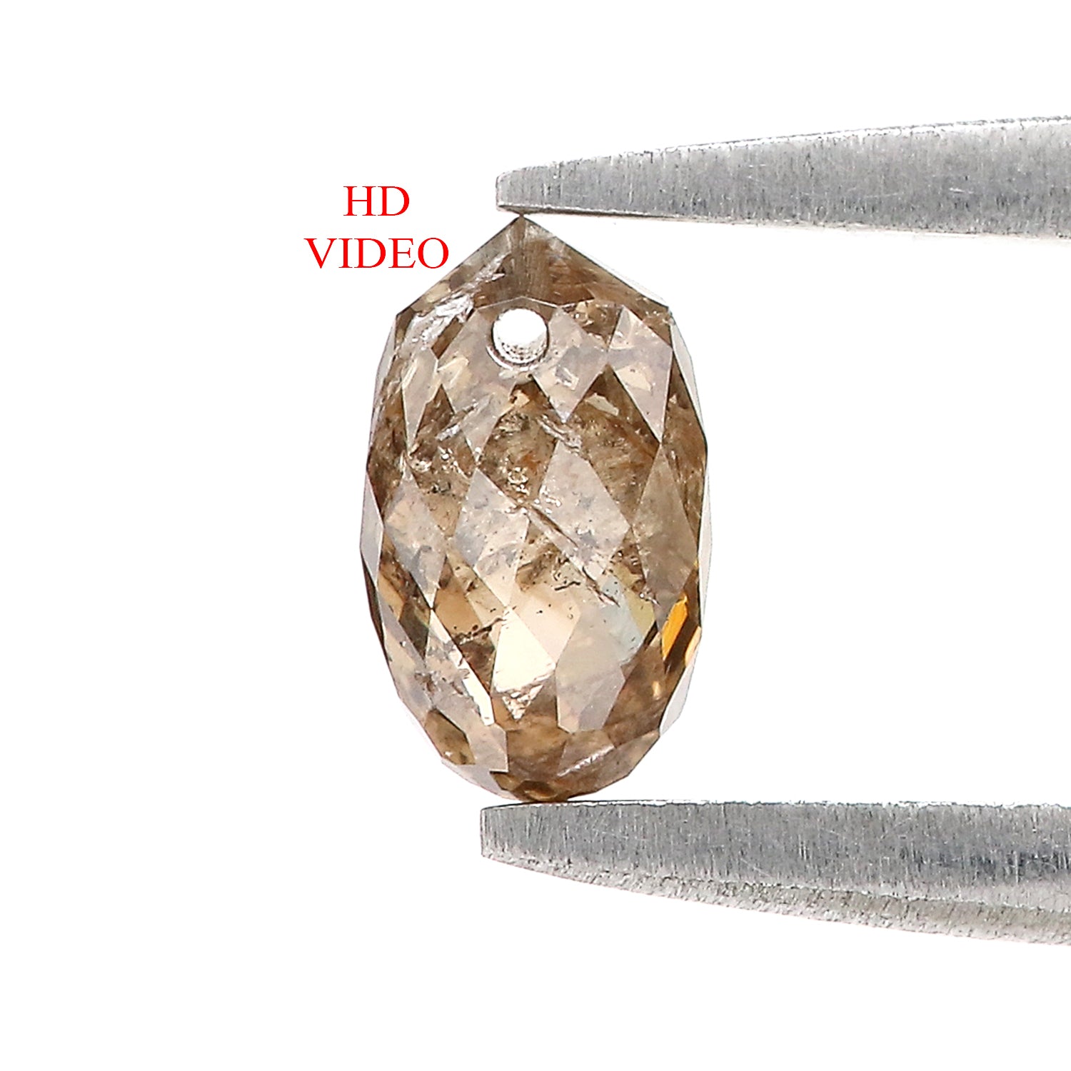 0.77 Ct Natural Loose Briolette Shape Diamond Brown Color Drop Diamond 6.25 MM Natural Loose Brown Color Briolette Rose Cut Diamond LQ9841