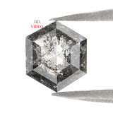 Natural Loose Hexagon Diamond, Salt And Pepper Hexagon Diamond, Natural Loose Diamond, Hexagon Cut Diamond, 0.84 CT Hexagon Shape L2967