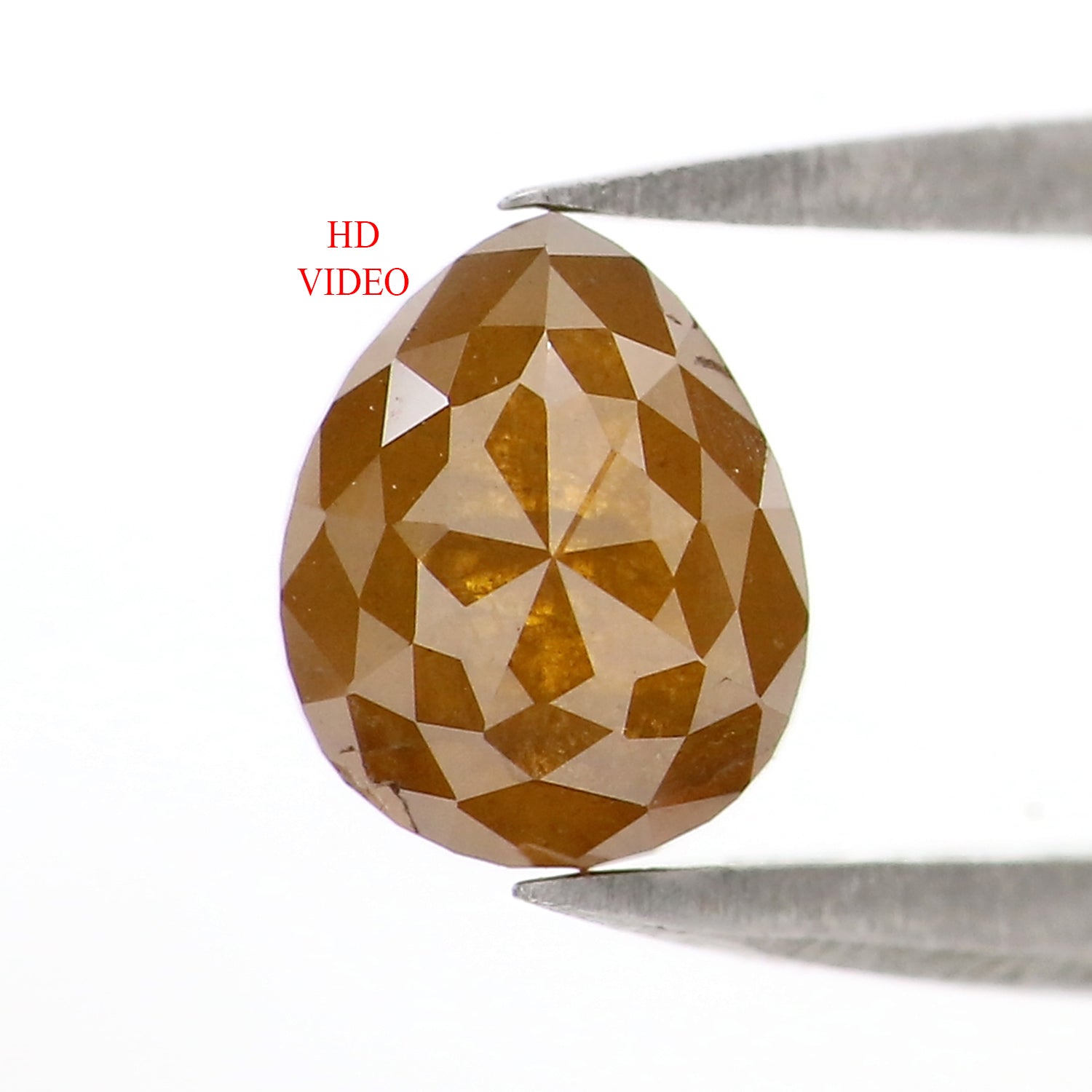 Natural Loose Pear Diamond, Brown Color Pear Cut Diamond, Natural Loose Diamond, Pear Rose Cut Diamond, 1.13 CT Pear Shape Diamond L2861