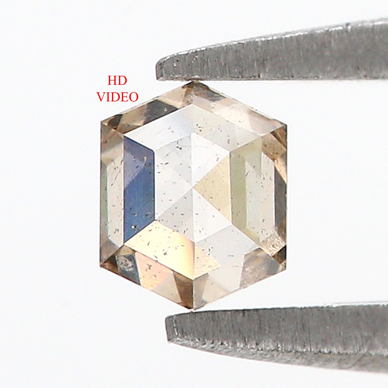 0.34 CT Natural Loose Hexagon Shape Diamond Brown Color Hexagon Diamond 4.50 MM Natural Loose Brown Color Hexagon Rose Cut Diamond KQ2322