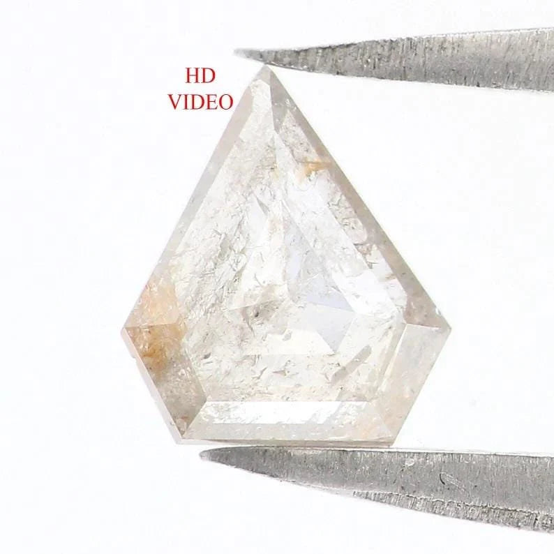 0.49 CT Natural Loose Shield Shape Diamond Grey Color Shield Cut Diamond 6.50 MM Natural Milky Grey Color Shield Rose Cut Diamond NQ7709