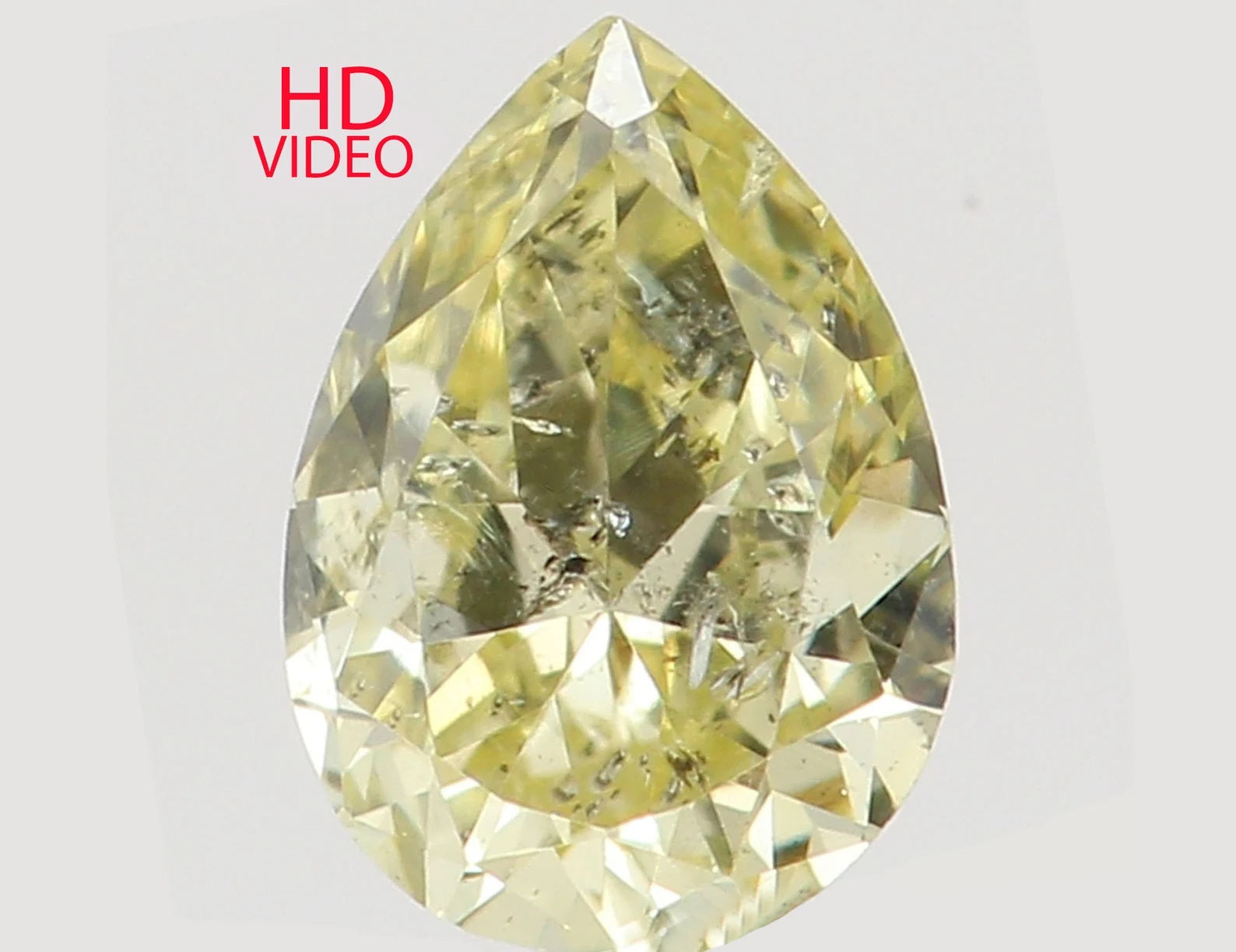 0.16 Ct Natural Loose Diamond Pear Yellow Color I2 Clarity 4.70 MM N7479