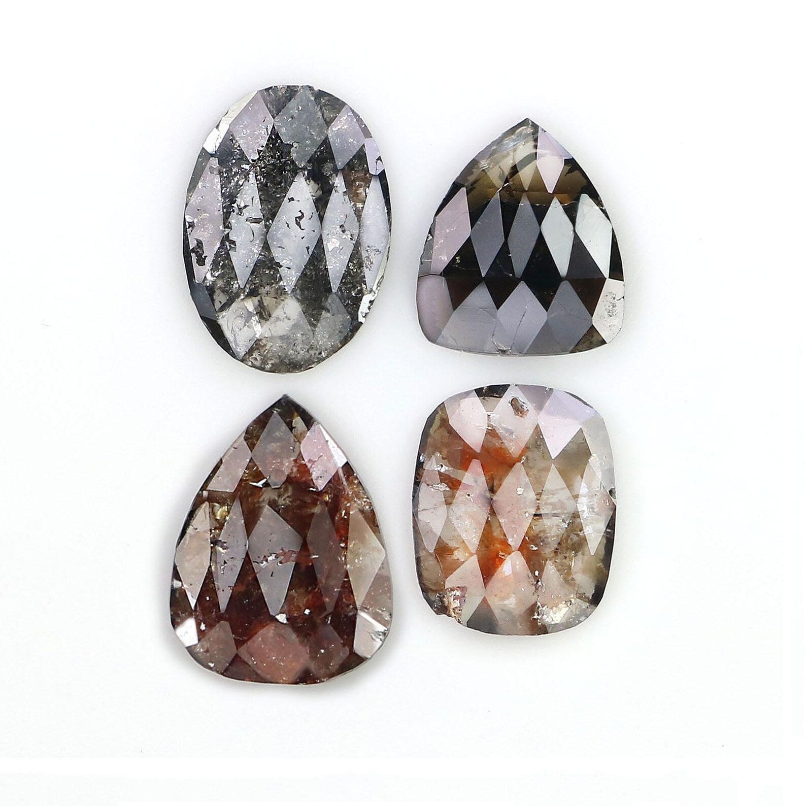 1.85 Ct Natural Loose Mix Shape Diamond Mix Color Diamond 8.40 MM Natural Loose Diamond Black Brown Color Mix Shape Rose Cut Diamond NQ2542