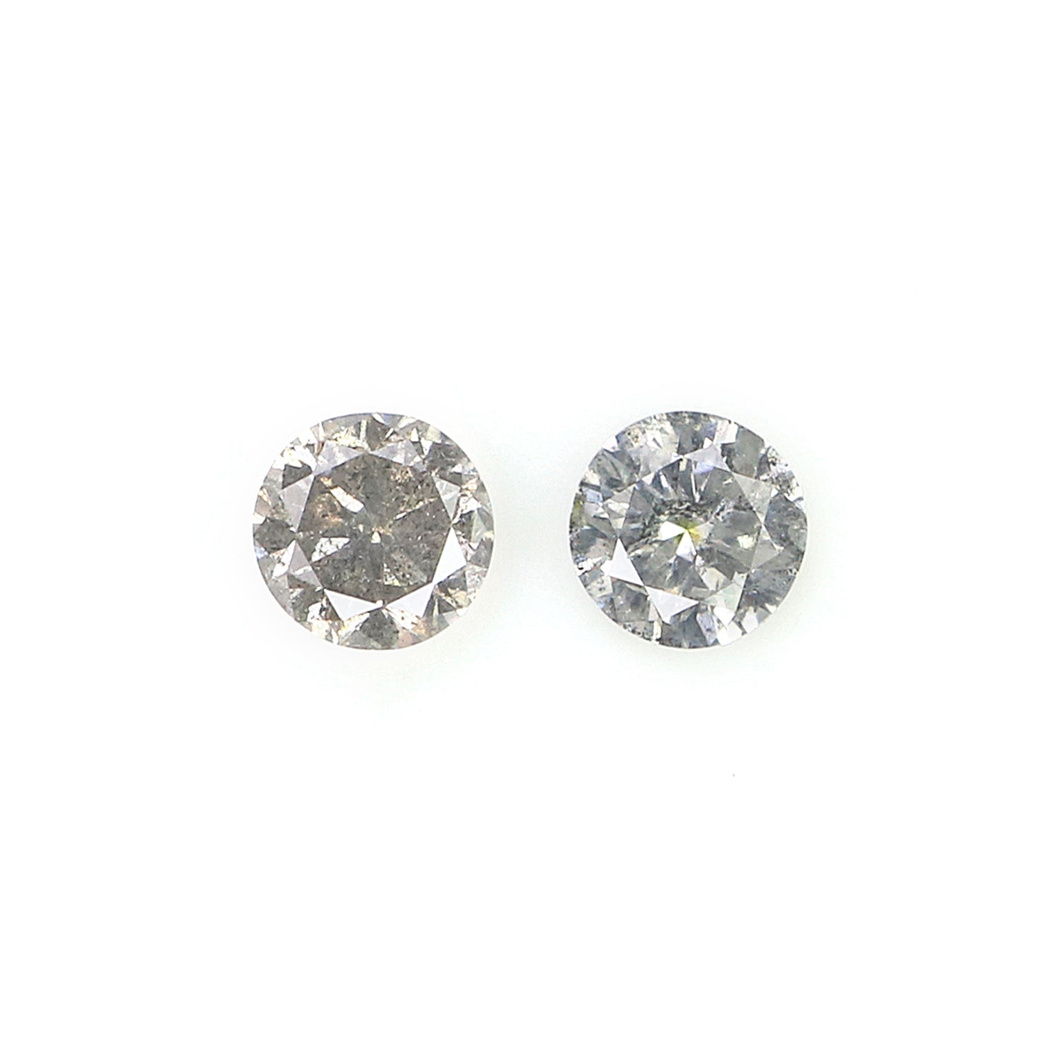 0.36 CT Natural Loose Round Cut Pair Diamond Salt And Pepper Round Shape Diamond 3.60 MM Black Grey Color Round Brilliant Cut Diamond QL6924