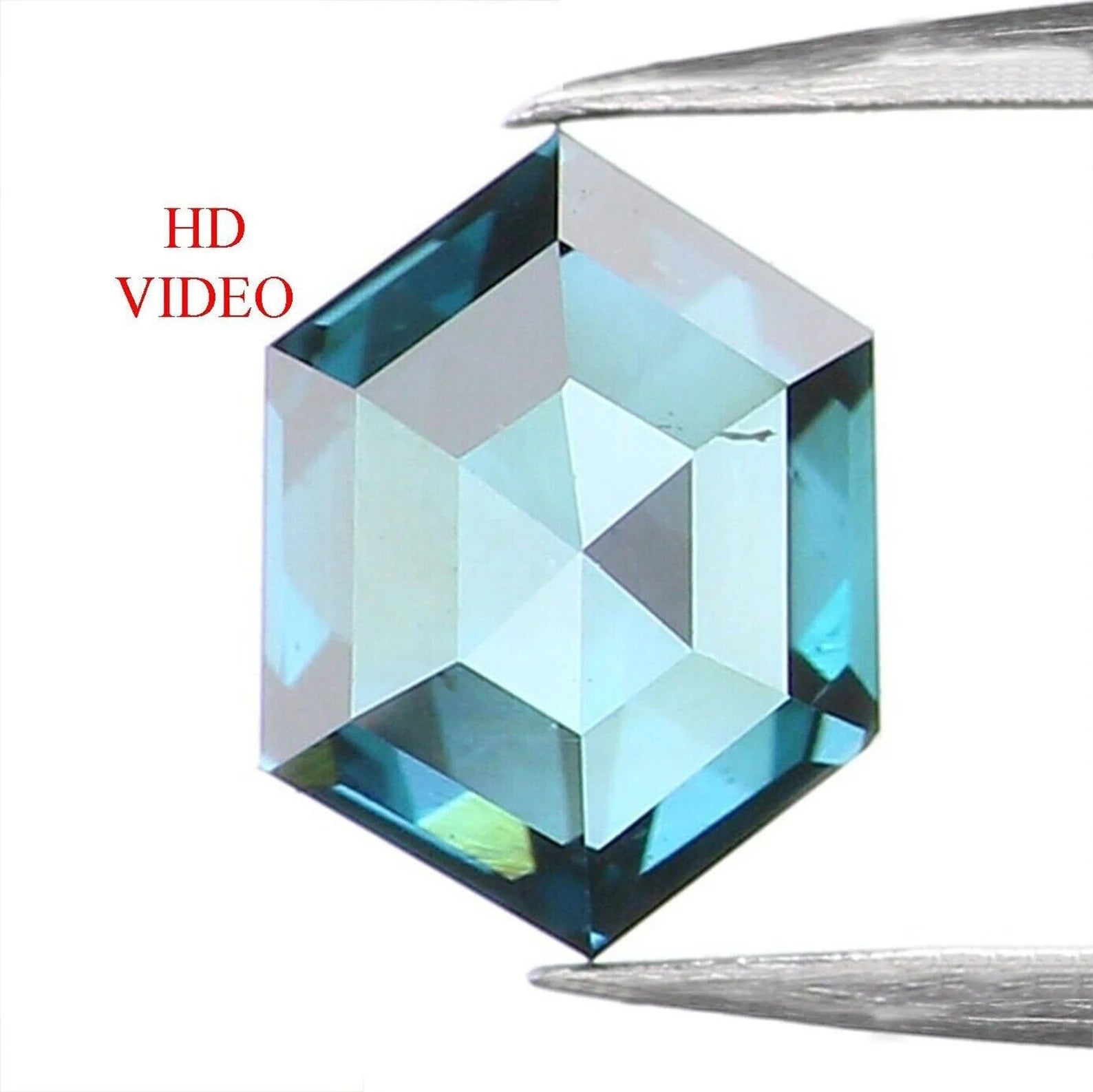0.36 CT Natural Loose Hexagon Shape Diamond Blue Color Hexagon Shape Diamond 4.95 MM Natural Loose Diamond Blue Hexagon Cut Diamond NQ1410