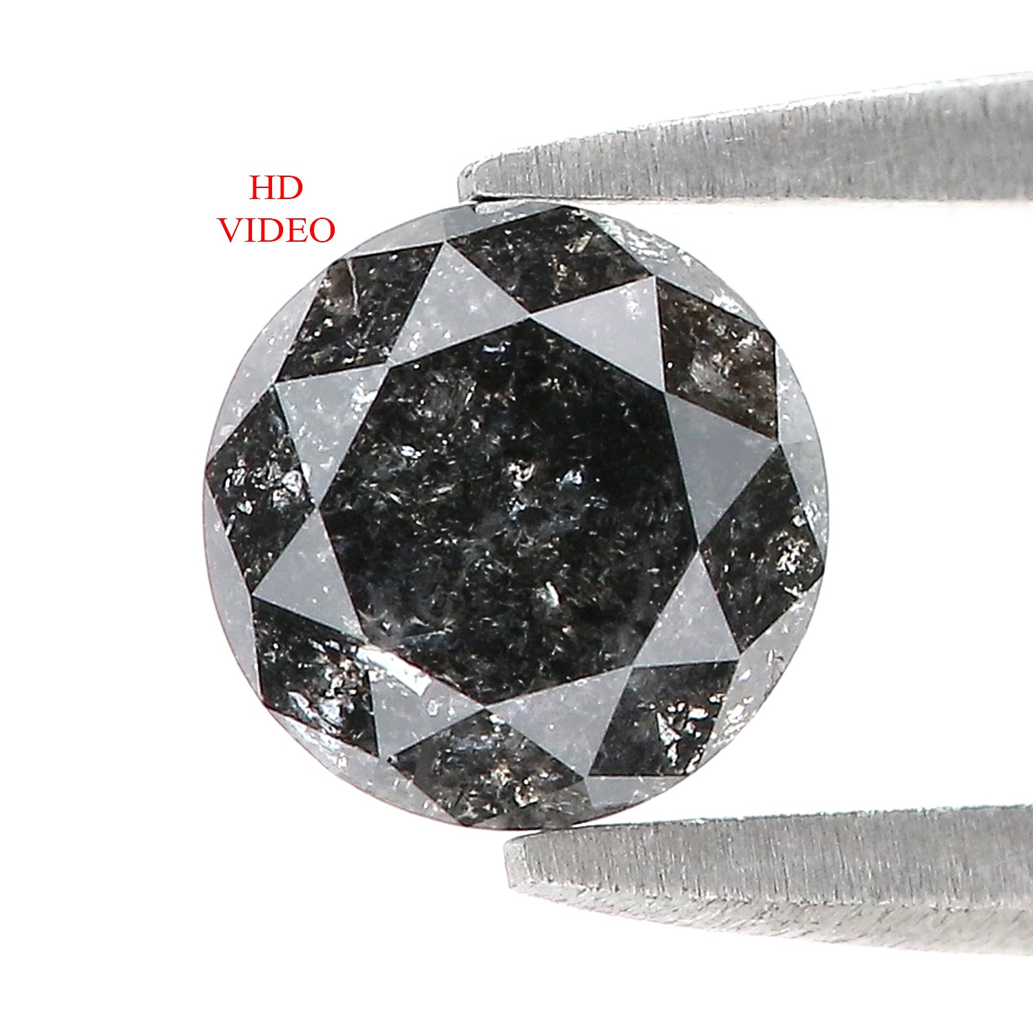 1.07 CT Natural Loose Round Shape Diamond Salt And Pepper Round Cut Diamond 6.20 MM Natural Loose Diamond Round Brilliant Cut Diamond LQ958