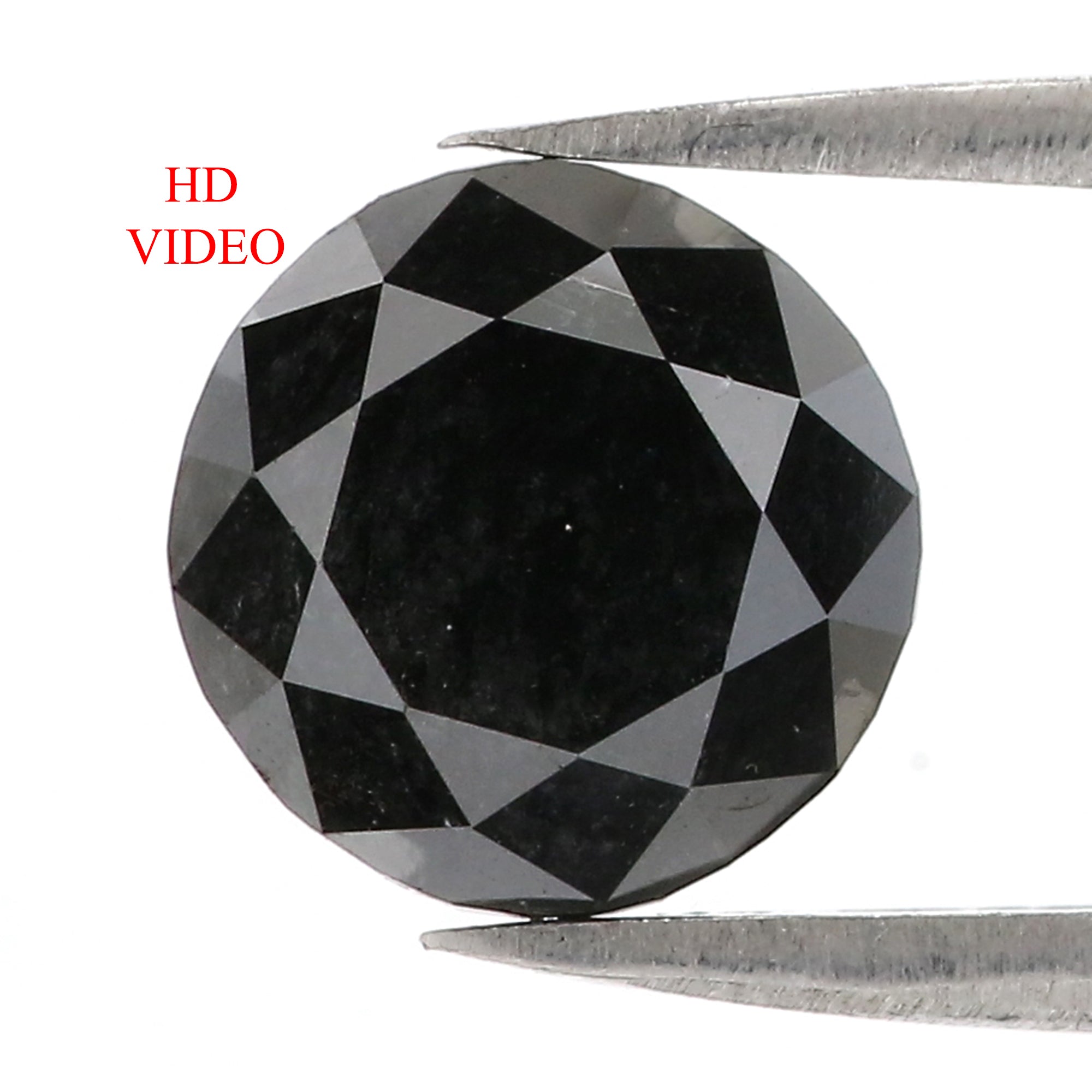 3.76 Ct Natural Loose Round Diamond Black Color Round Diamond 9.30 MM Natural Loose Diamond Black Color Round Brilliant Cut Diamond QL8487
