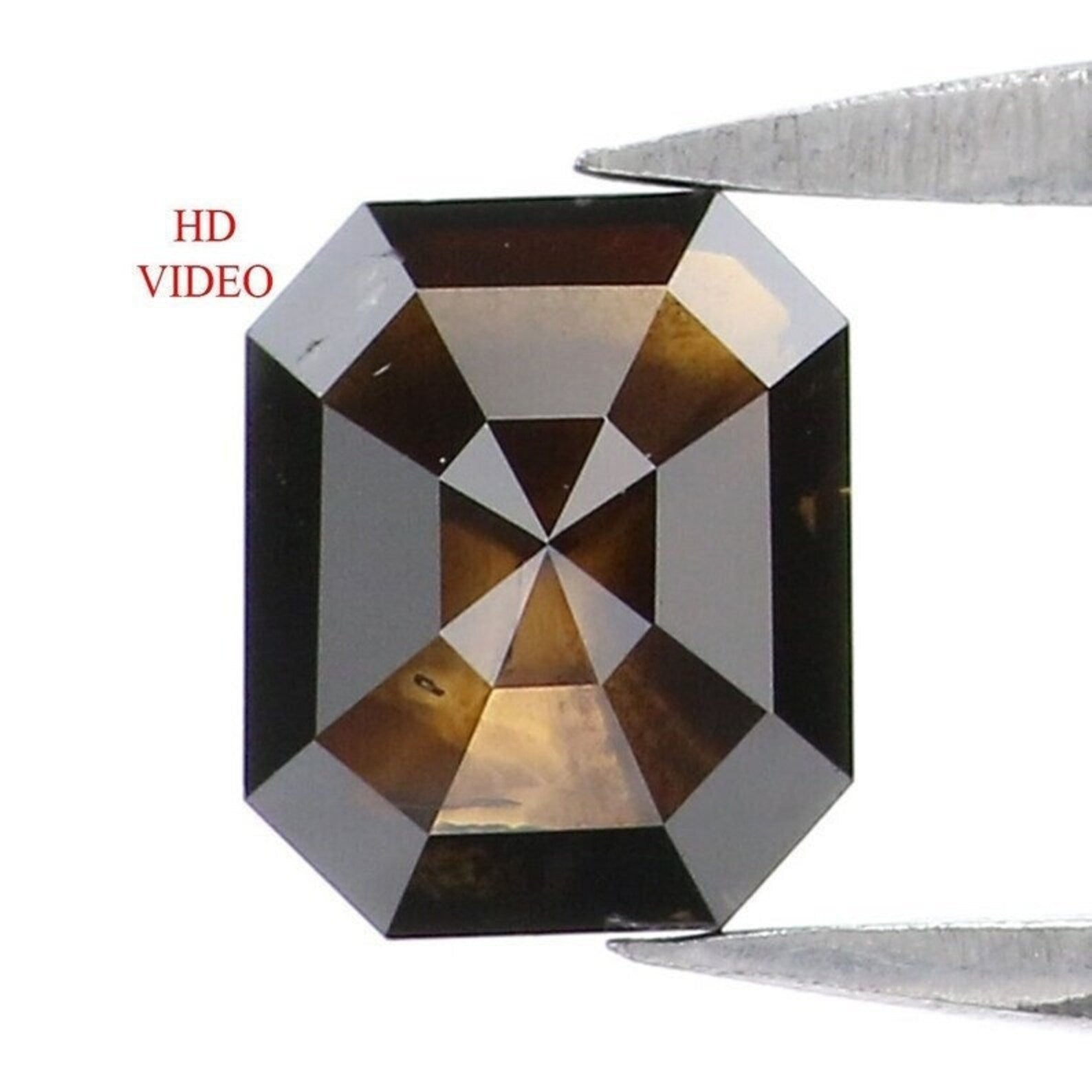0.68 CT Natural Loose Emerald Shape Diamond Deep Brown Color Emerald Cut Diamond 5.50 MM Natural Brown Color Emerald Rose Cut Diamond NQ8342