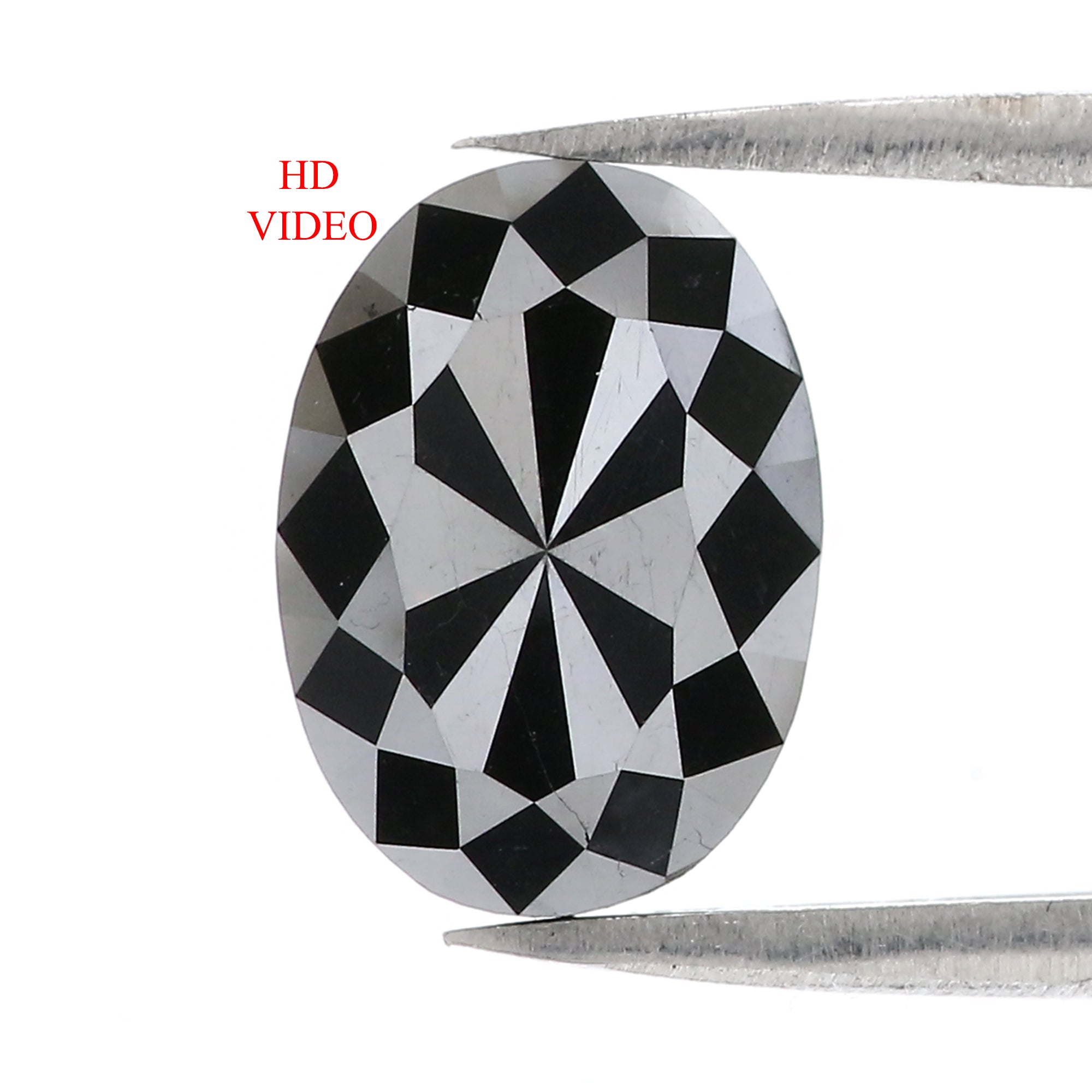 4.62 CT Natural Loose Oval Cut Diamond Black Oval Diamond 11.90 MM Natural Loose Diamond Black Color Oval Shape Rose Cut Diamond LQ3118