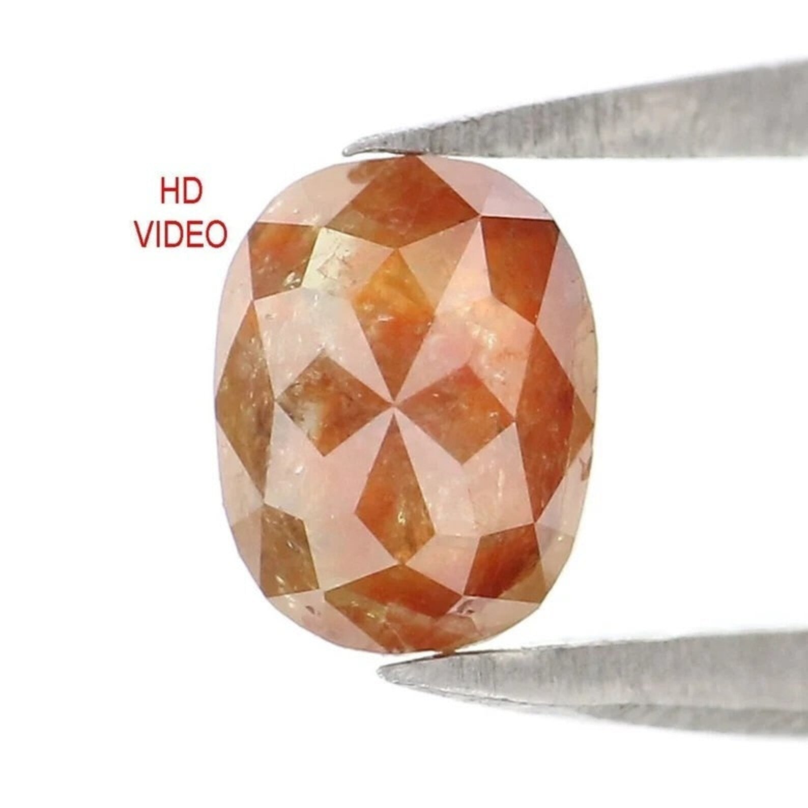 0.68 CT Natural Loose Oval Shape Diamond Brown Color Oval Diamond 5.95 MM Natural Loose Diamond Brown Color Oval Rose Cut Diamond NQB2214