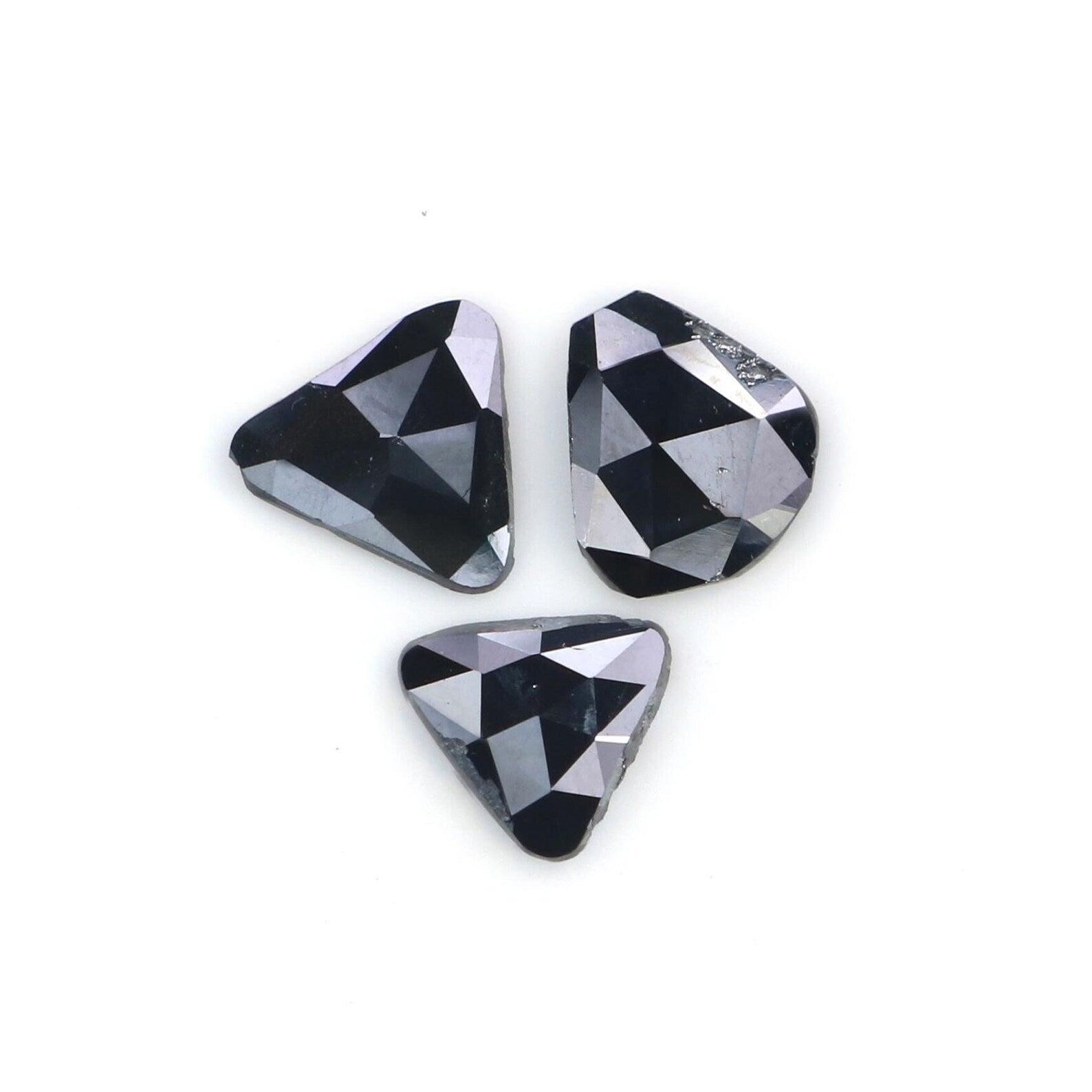 0.88 CT Natural Loose Slice Shape Diamond Black Color Slice Cut Diamond 6.10 MM Natural Loose Black Color Slice Rose Cut Diamond NQ2263