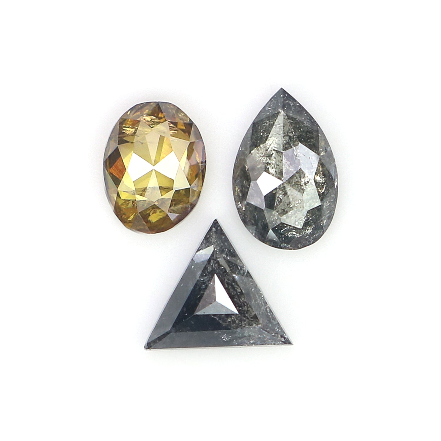 0.71 CT Natural Loose Mix Shape Diamond Salt And Pepper Mix Shape Diamond 4.25 MM Black Grey Color Mix Shape Shape Rose Cut Diamond QL1186