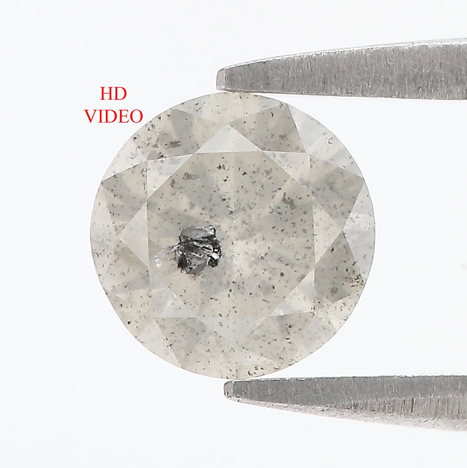 1.06 CT Natural Loose Round Shape Diamond Salt And Pepper Round Cut Diamond 6.60 MM Natural Grey Color Round Brilliant Cut Diamond LQ445