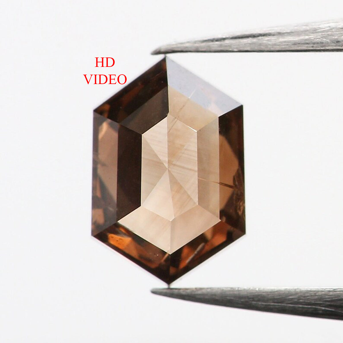 0.37 CT Natural Loose Hexagon Shape Diamond Brown Color Hexagon Shape Diamond 5.30 MM Natural Brown Color Hexagon Rose Cut Diamond QK2317