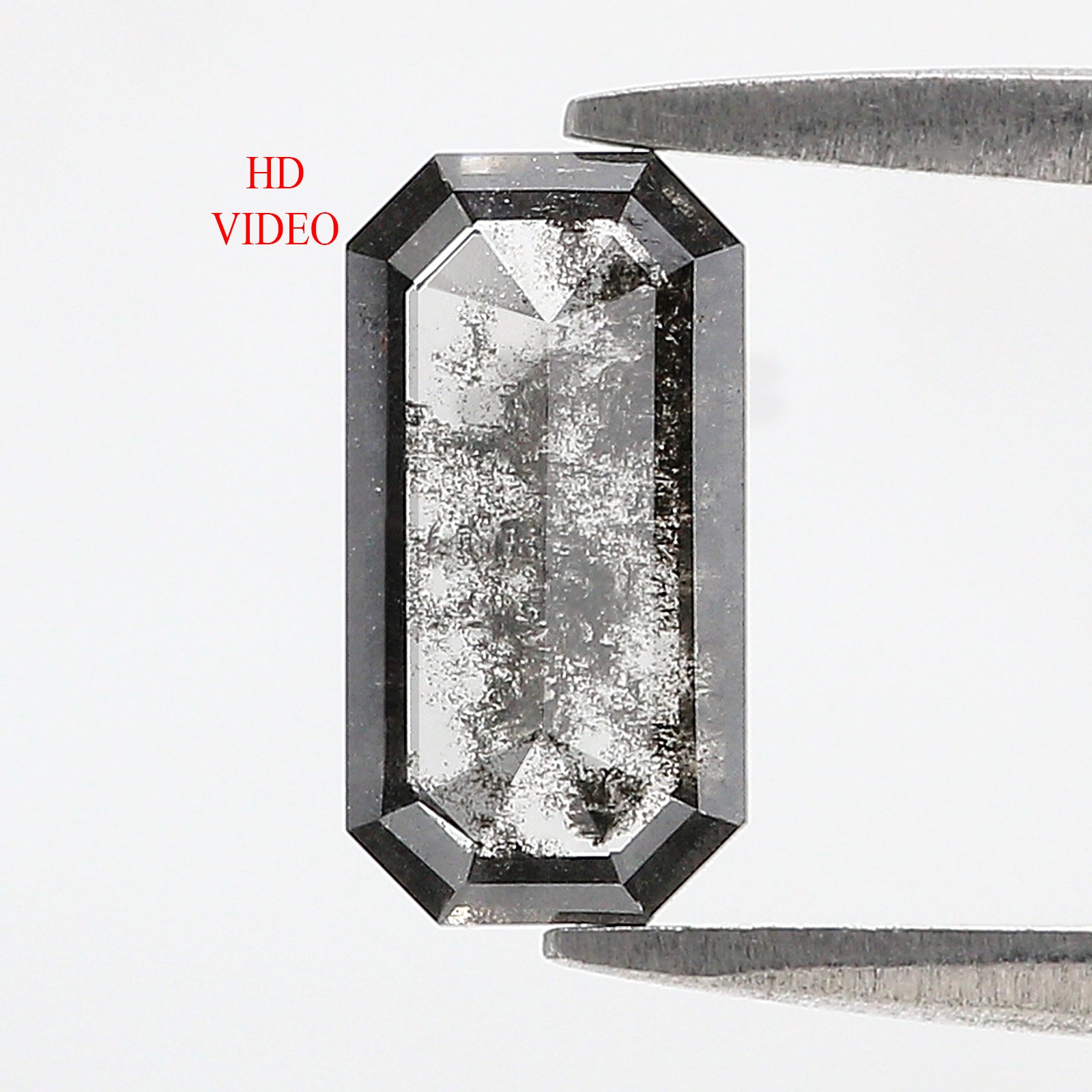 1.07 CT Emerald Rose Cut Salt And Pepper Lab Grown 10.10 MM Loose Diamond CVD Fancy Black Grey Color Lab Created Antique Cut Diamonds N2633