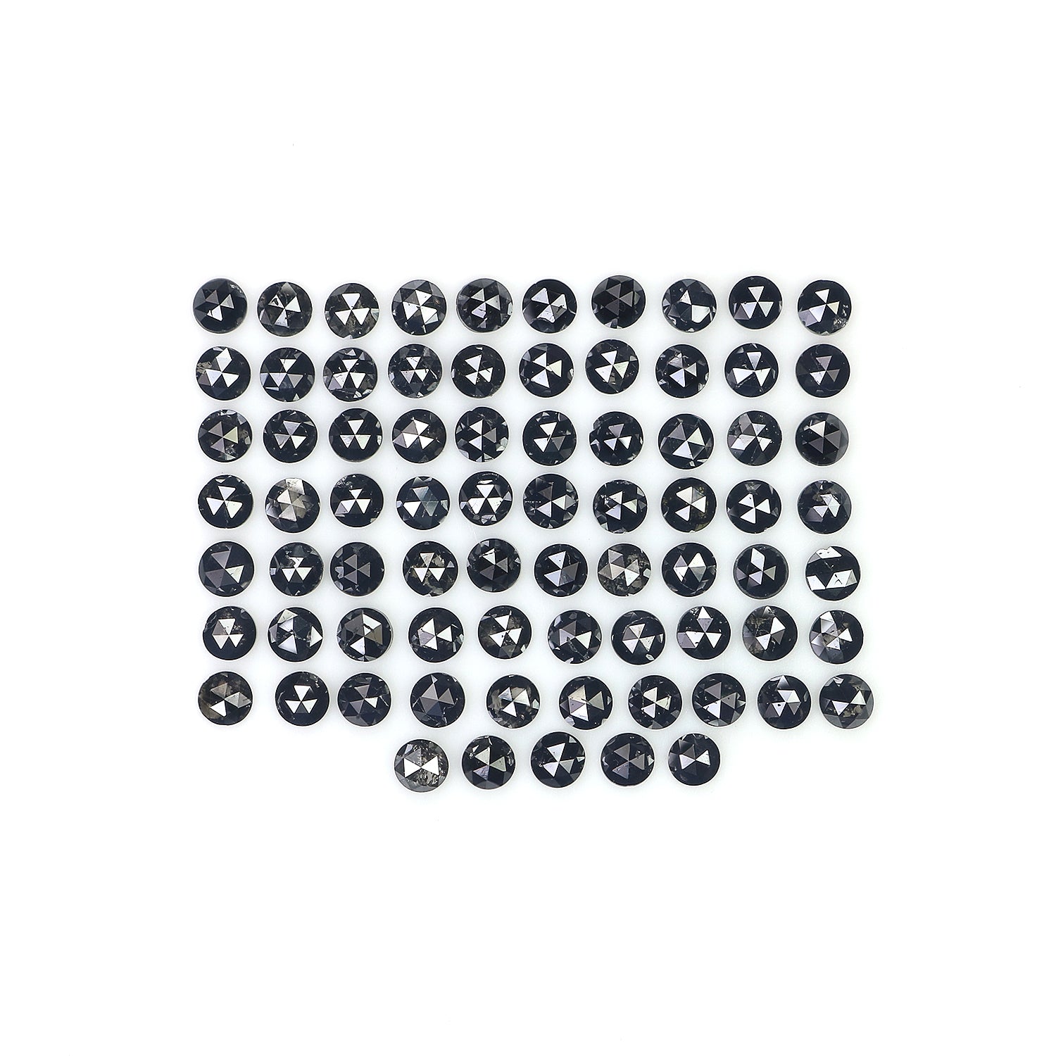 3.34 CT Natural Loose Round Rose Cut Diamond Black Color Round Shape Diamond 2.20 MM Natural Loose Black Color Round Rose Cut Diamond KQ2456
