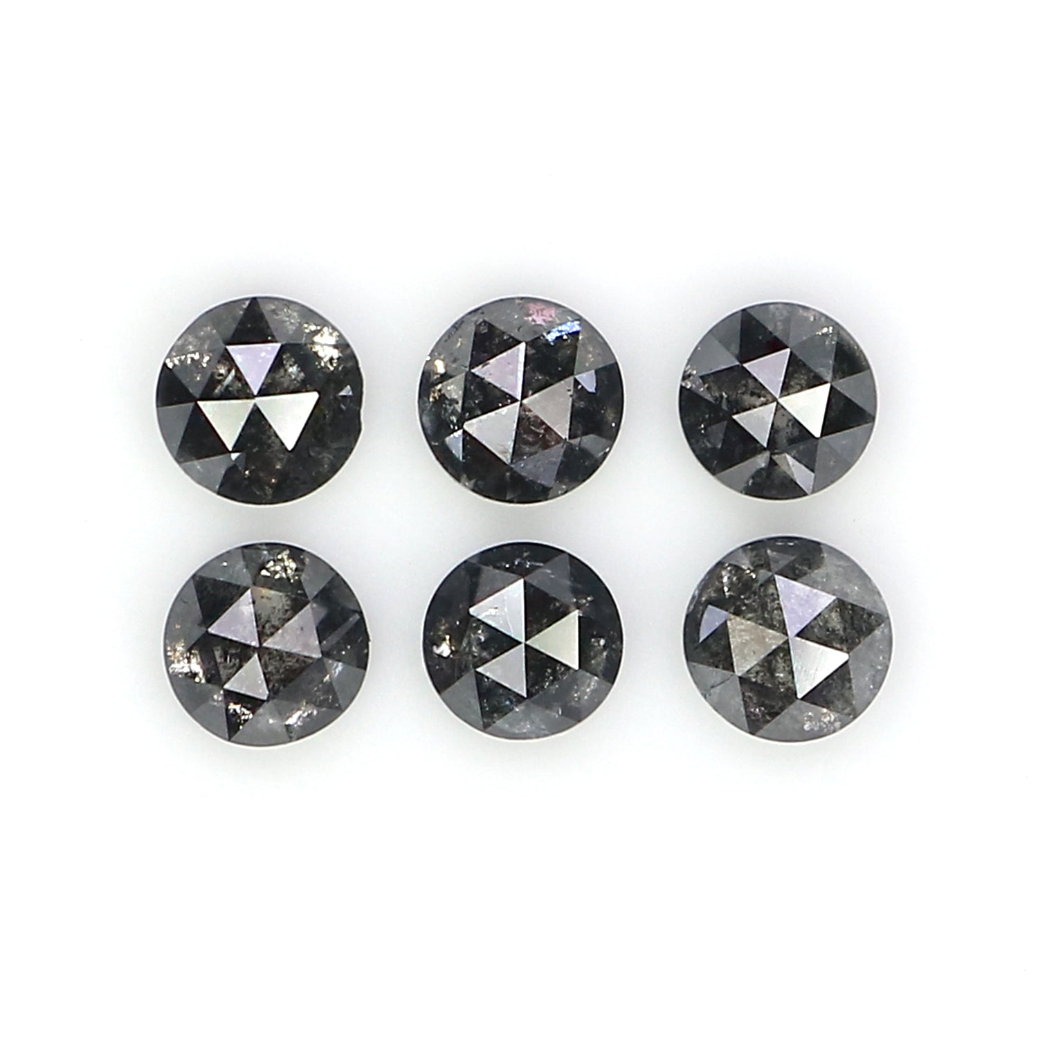 1.17 Ct Natural Loose Round Rose Cut Diamond Salt And Pepper Round Diamond 3.30 MM Natural Black Grey Color Round Rose Cut Diamond QL6222