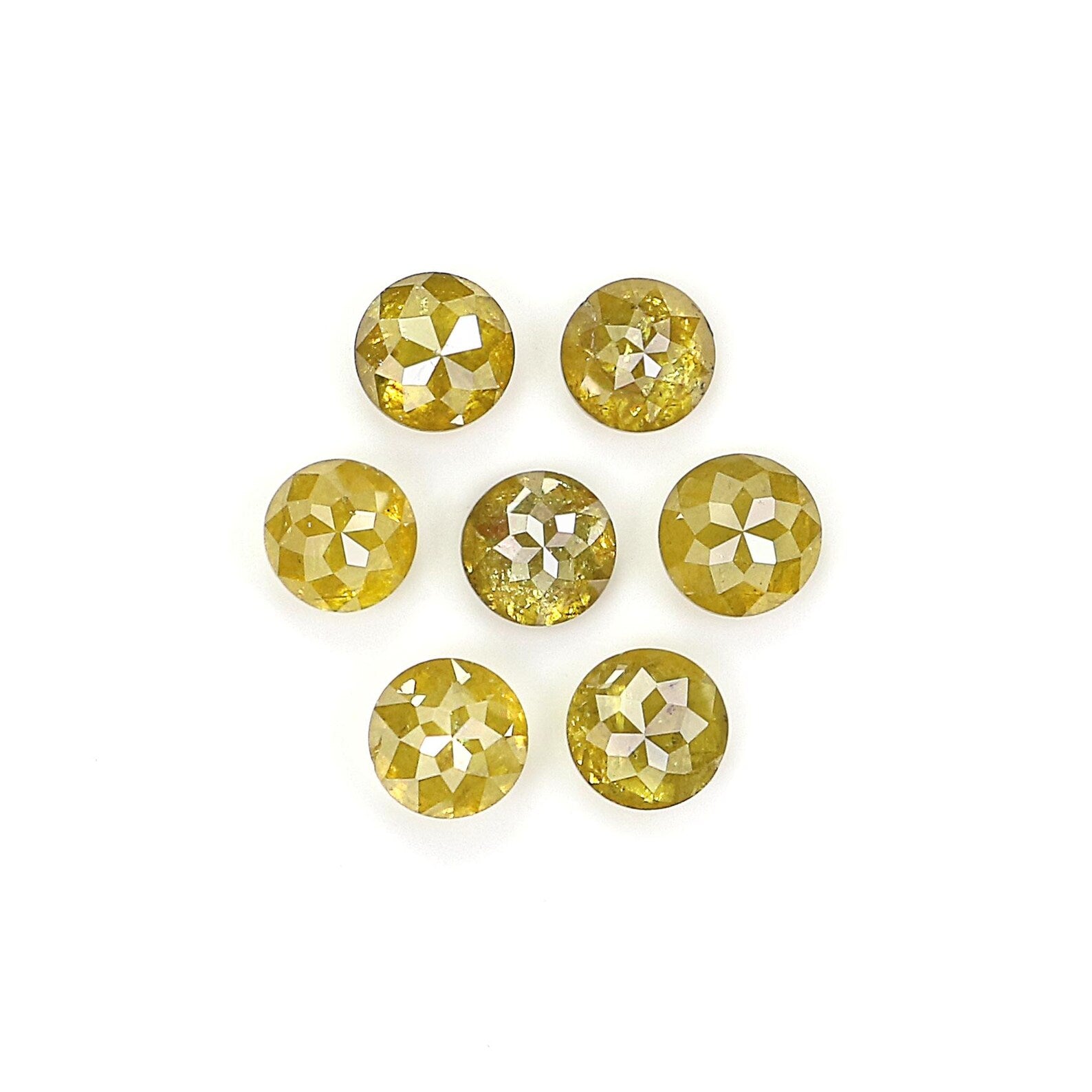 1.37 CT Natural Loose Round Rose Cut Diamond Yellow Color Round Shape Diamond 3.40 MM Natural Yellow Color Round Rose Cut Diamond NQ2574