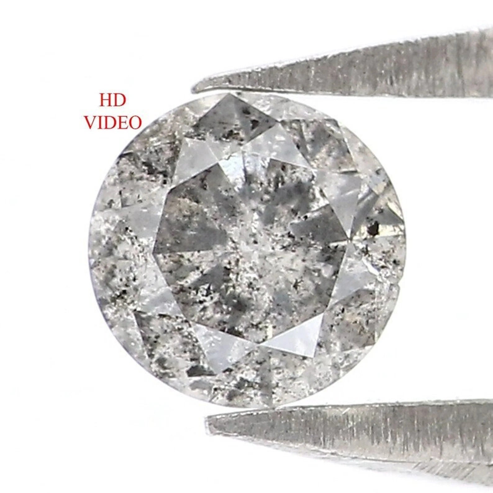 0.21 Ct Natural Loose Round Brilliant Cut Diamond Salt And Pepper Round Shape Diamond 3.80 MM Natural Black Grey Color Round Diamond NQ8996