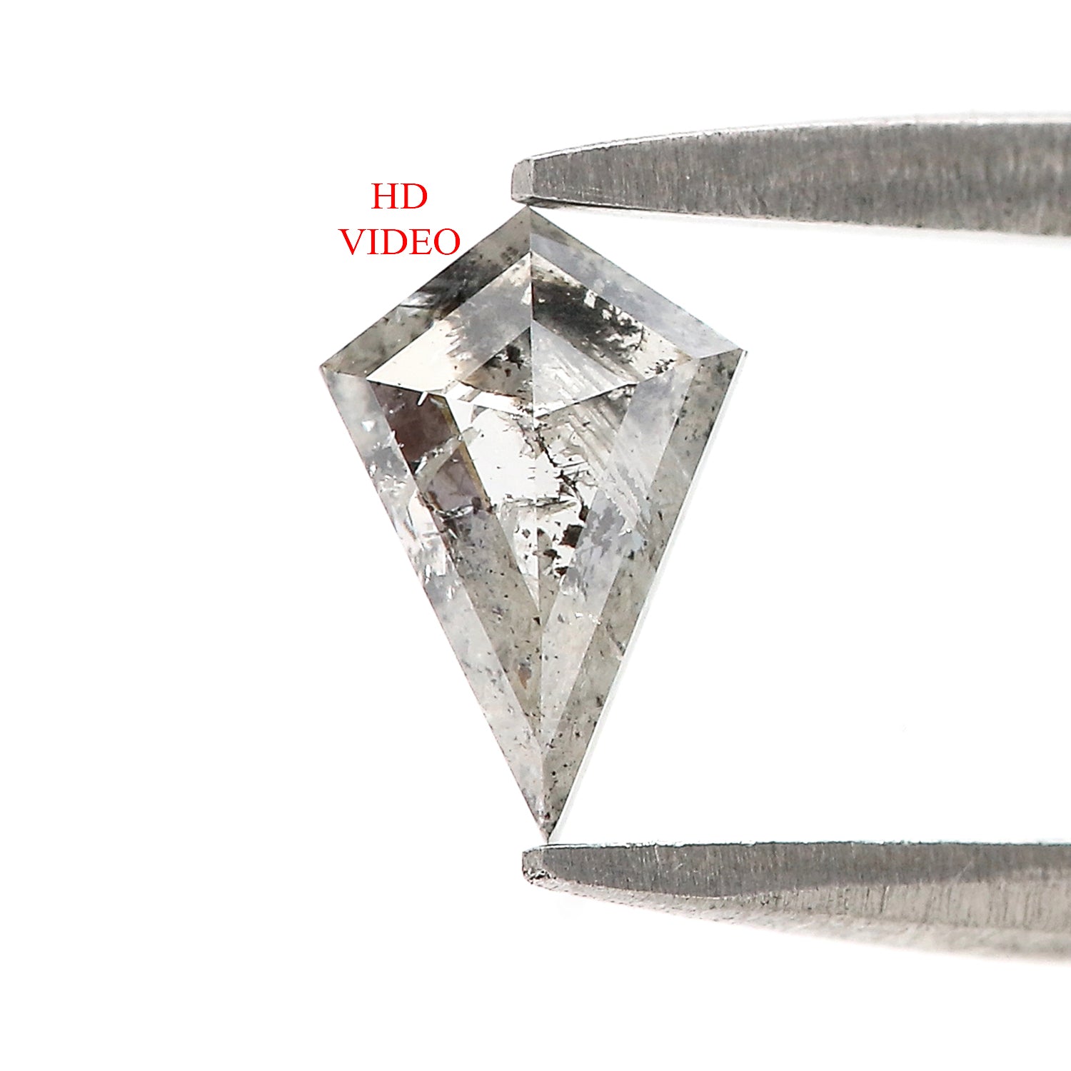 0.54 CT Natural Loose Kite Shape Diamond Salt And Pepper Kite Diamond 7.65 MM Natural Black Grey Color Diamond Kite Rose Cut Diamond N2609