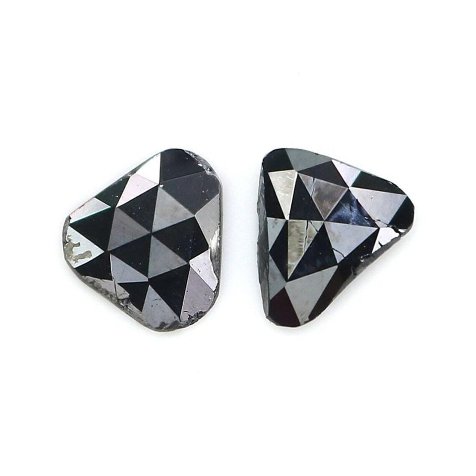 0.77 CT Natural Loose Slice Shape Diamond Black Color Irregular Diamond 6.00 MM Natural Diamond Black Color Slice Rose Cut Diamond NQ2432