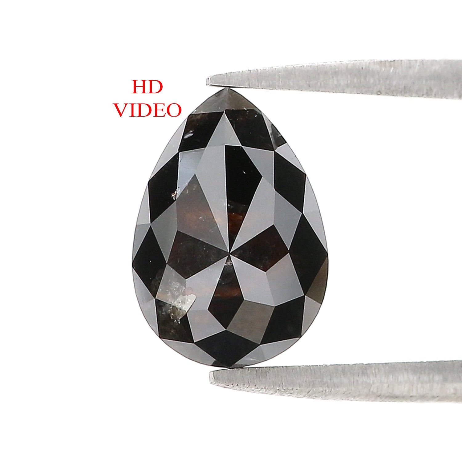 2.85 CT Natural Loose Pear Shape Diamond Black Color Pear Cut Diamond 10.70 MM Natural Black Pear Diamond Rose Cut Diamond L3404