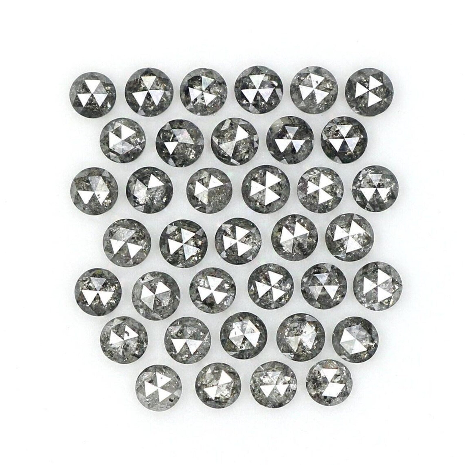 1.11 CT Natural Loose Round Shape Diamond Salt And Pepper Round Cut Diamond 1.80 MM Natural Black Grey Color Round Rose Cut Diamond NQ1607